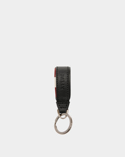 Keyring in Black Embossed Leather