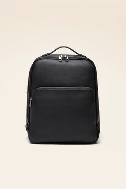 Men's Black Leather Backpack