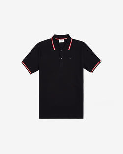 Polo En Maille Piquée De Coton Noir