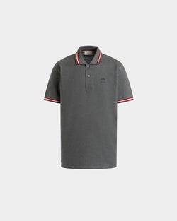 Polo En Maille Piquée De Coton Gris