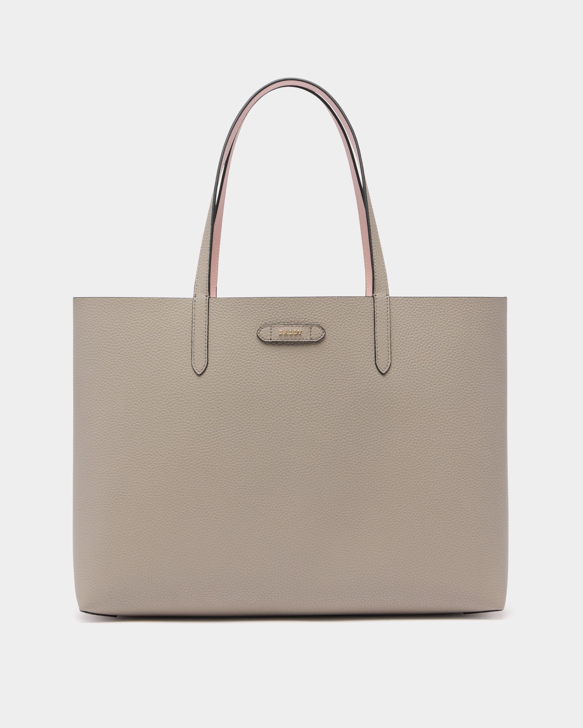 Bally Global - Tote Bag In Pelle Granata Grigio Talpa - Grigio