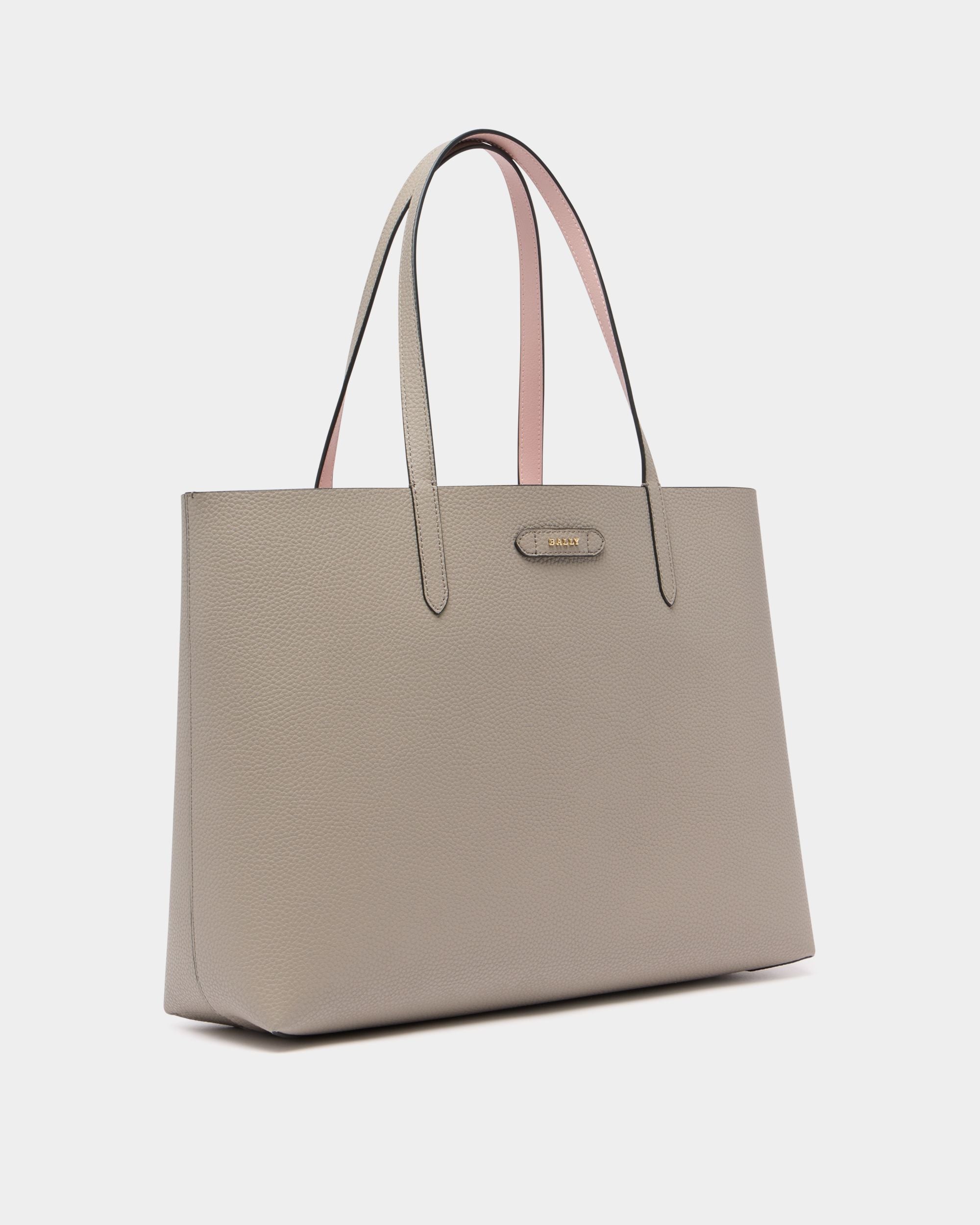 Bally Global - Tote Bag In Pelle Granata Grigio Talpa - Grigio