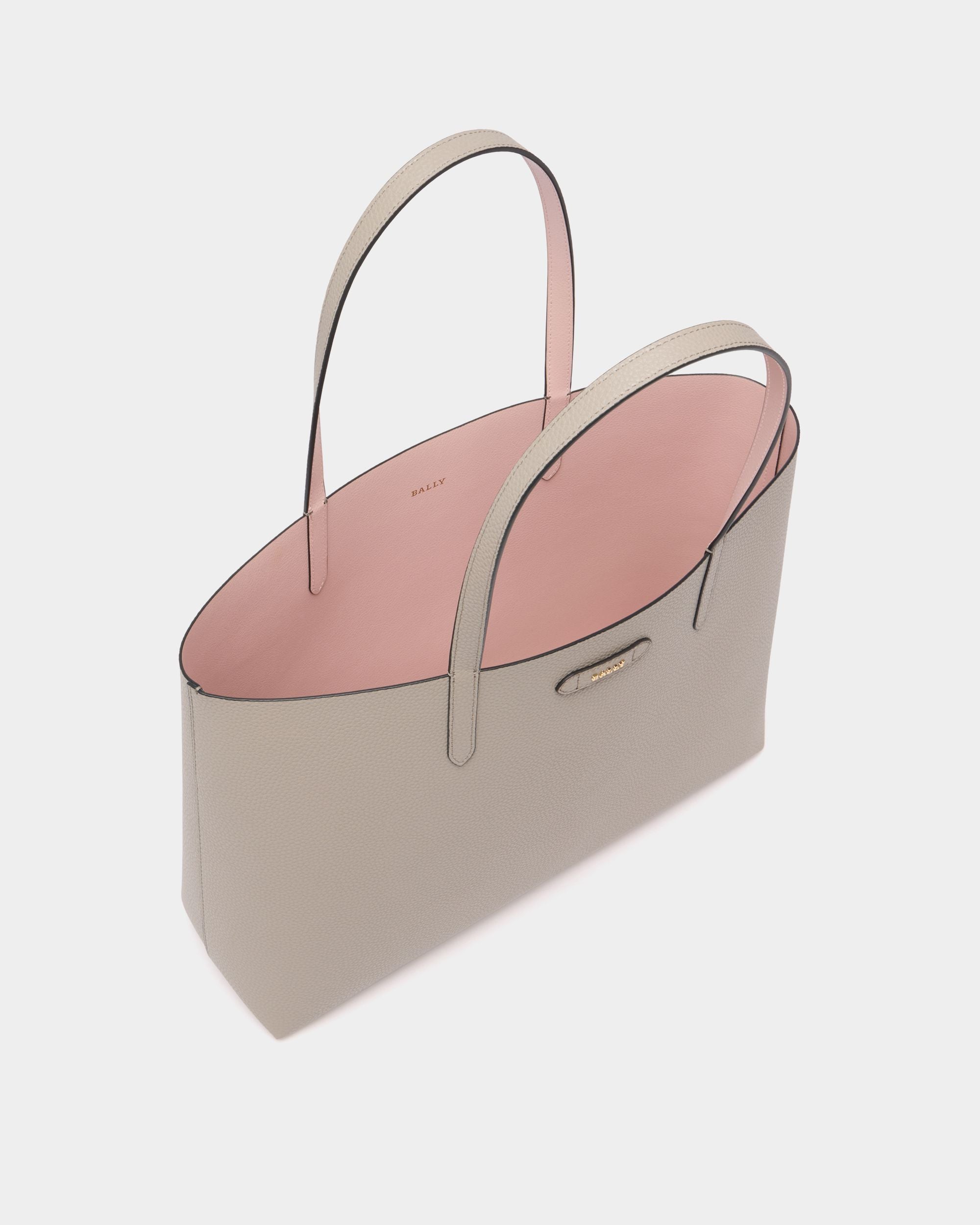 Bally Global - Tote Bag In Pelle Granata Grigio Talpa - Grigio