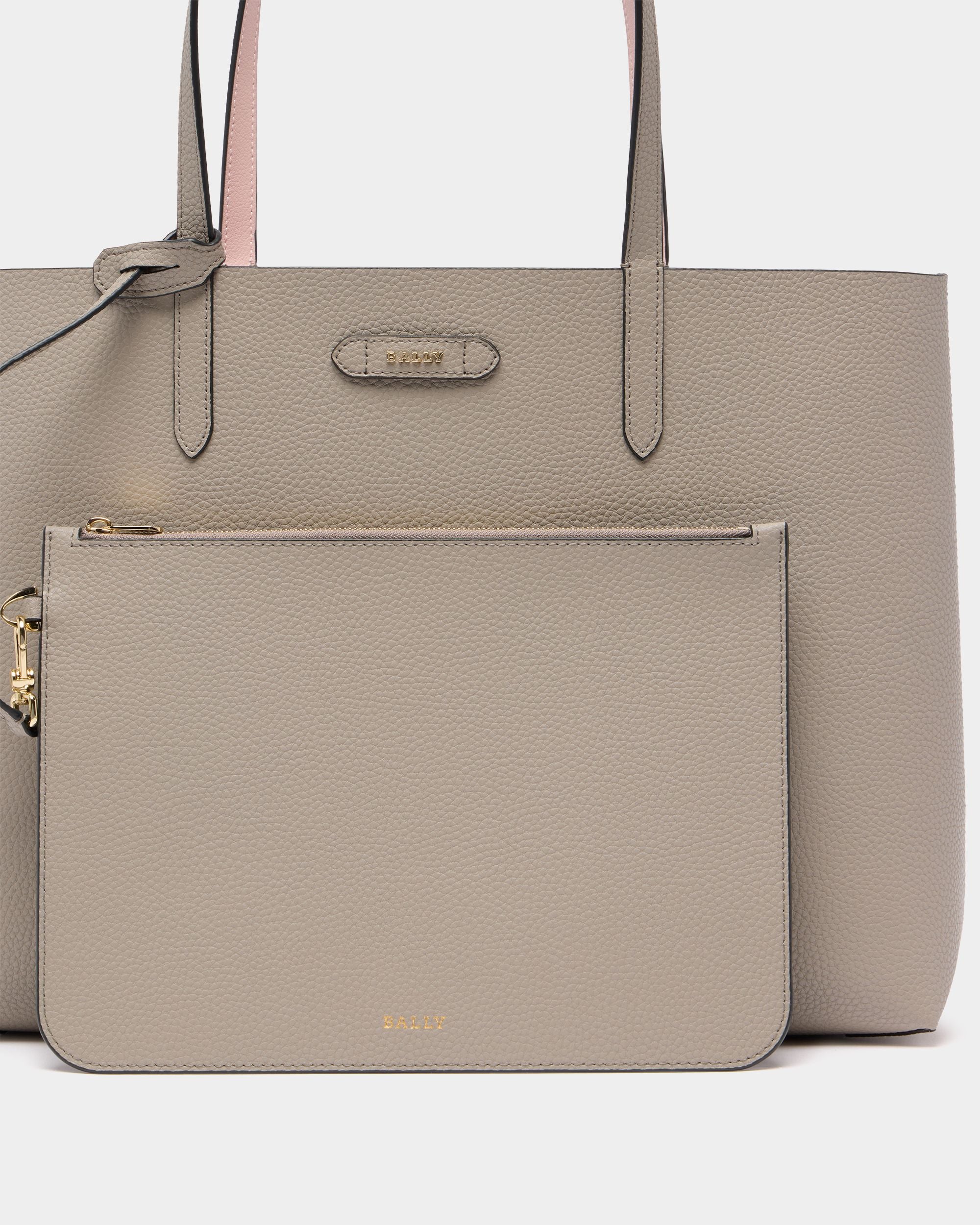 Bally Global - Tote Bag In Pelle Granata Grigio Talpa - Grigio