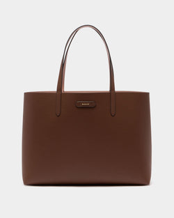 Tote Bag in Brown Grained Leather
