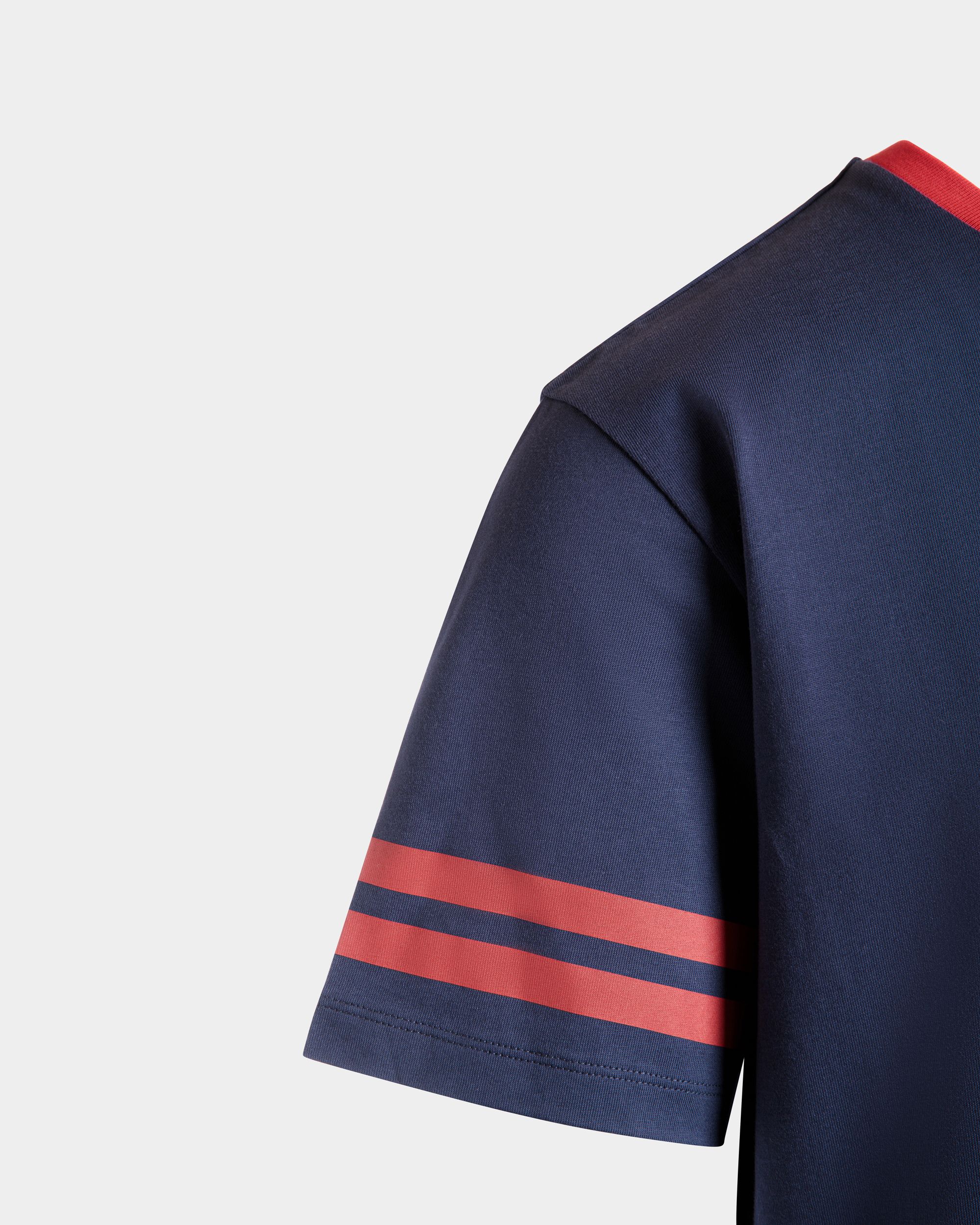 Bally Global - 520 T-Shirt In Navy Blue Cotton - Blue