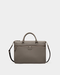 Briefcase in Beige Embossed Leather