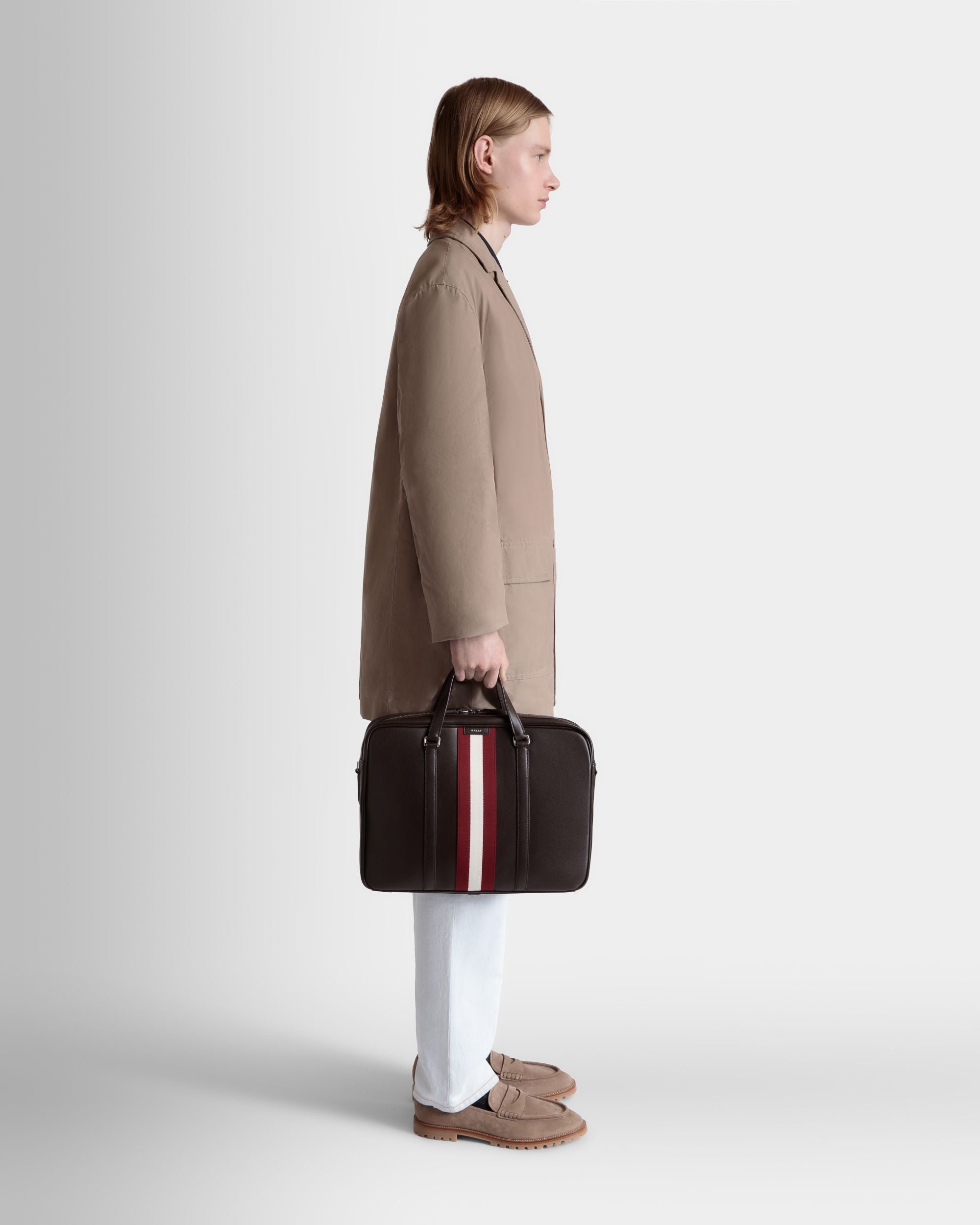 Bally Global - Maletín Code De Piel Ébano - Marrón