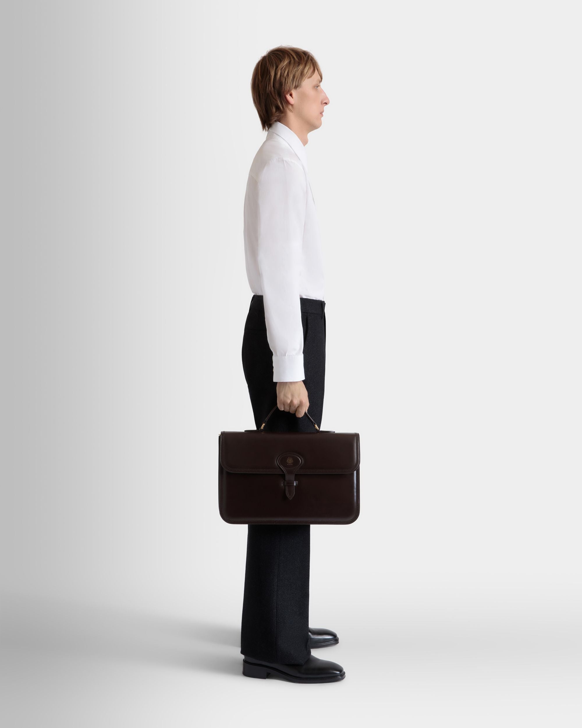 Bally Global - Beckett Briefcase In Ebano Leather - Marron
