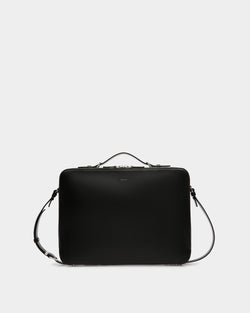 Deco Briefcase in Black Leather