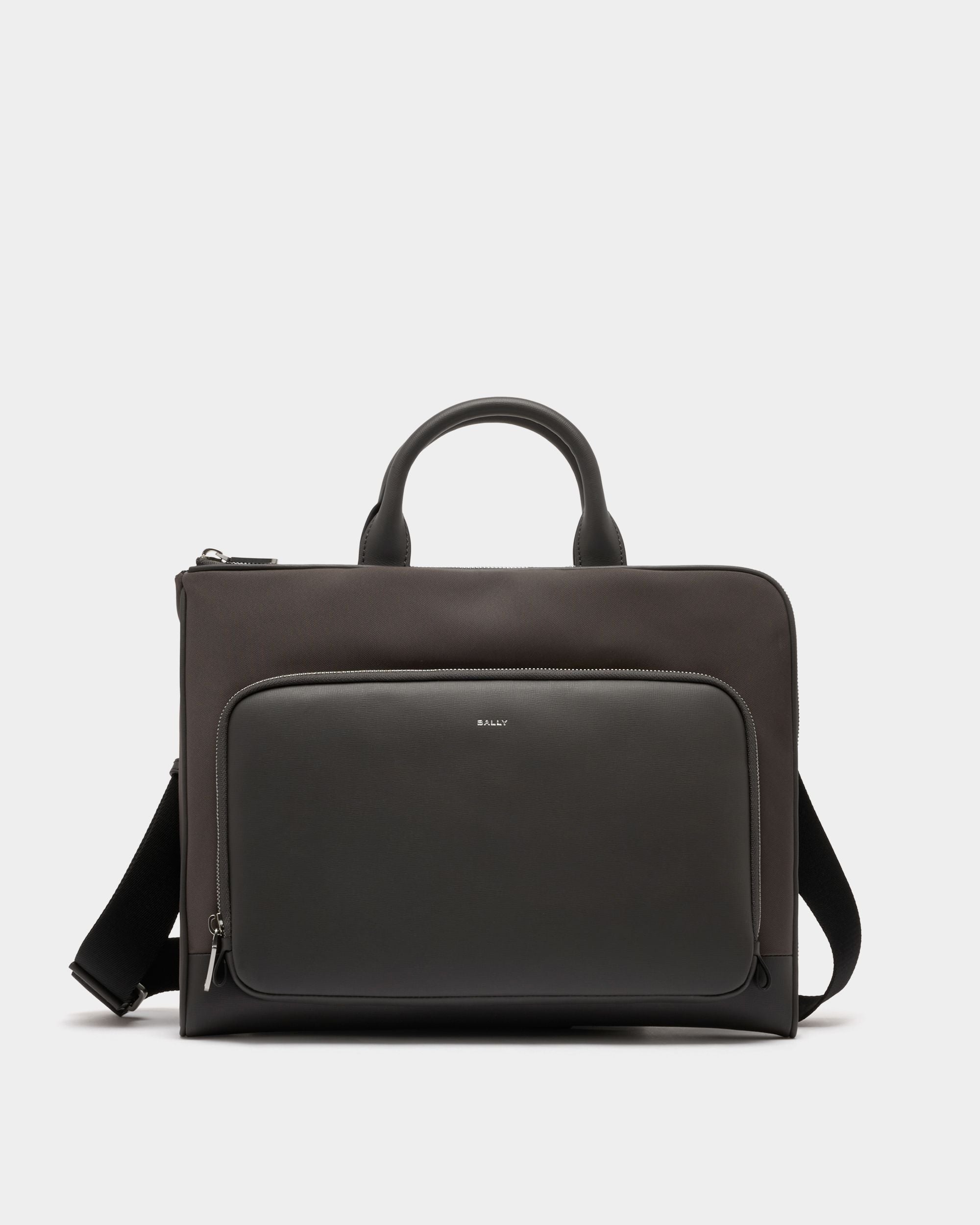 Bally Global - Vogel Briefcase in Grey Nylon and Recycled Leather - Grey