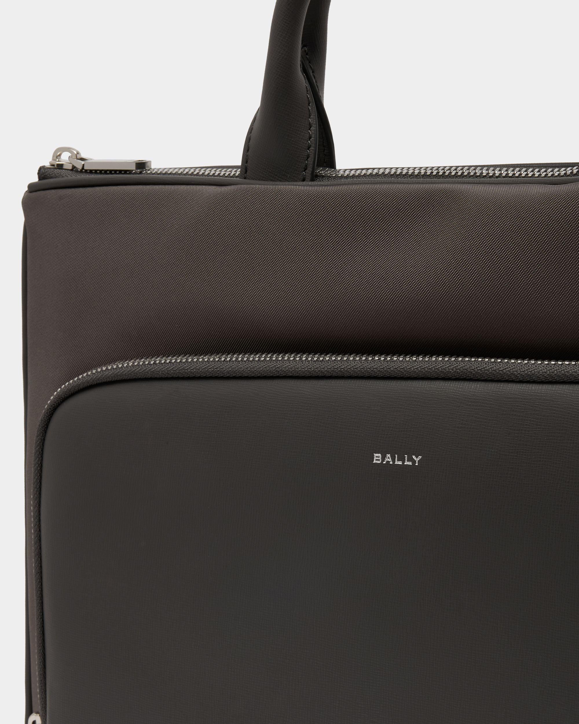 Bally Global - Vogel Briefcase in Grey Nylon and Recycled Leather - Grey