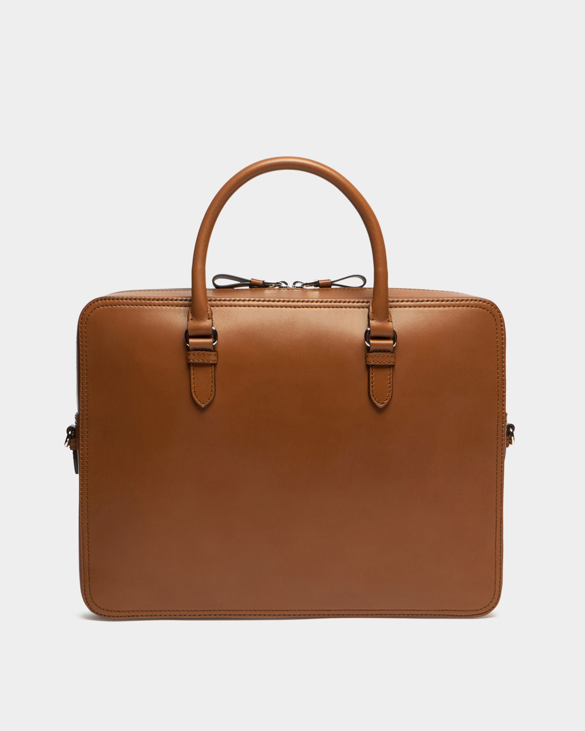 Bally Global - Maletín Ray de piel marrón ámbar - Marrón
