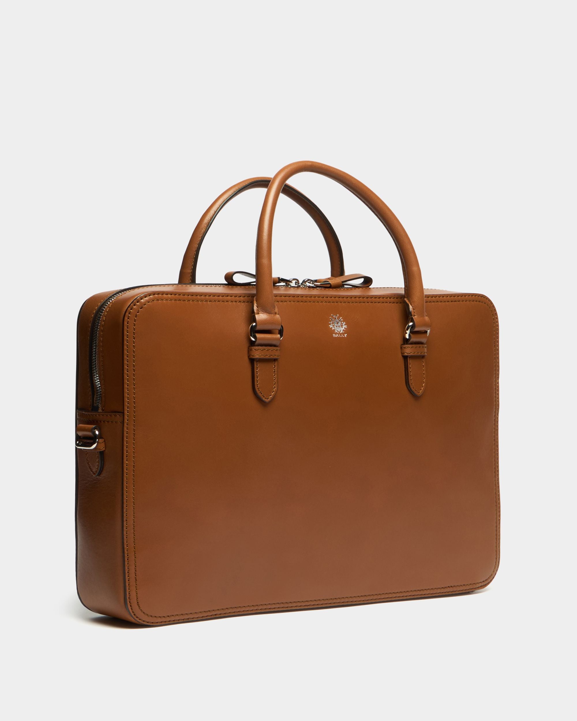 Bally Global - Maletín Ray de piel marrón ámbar - Marrón