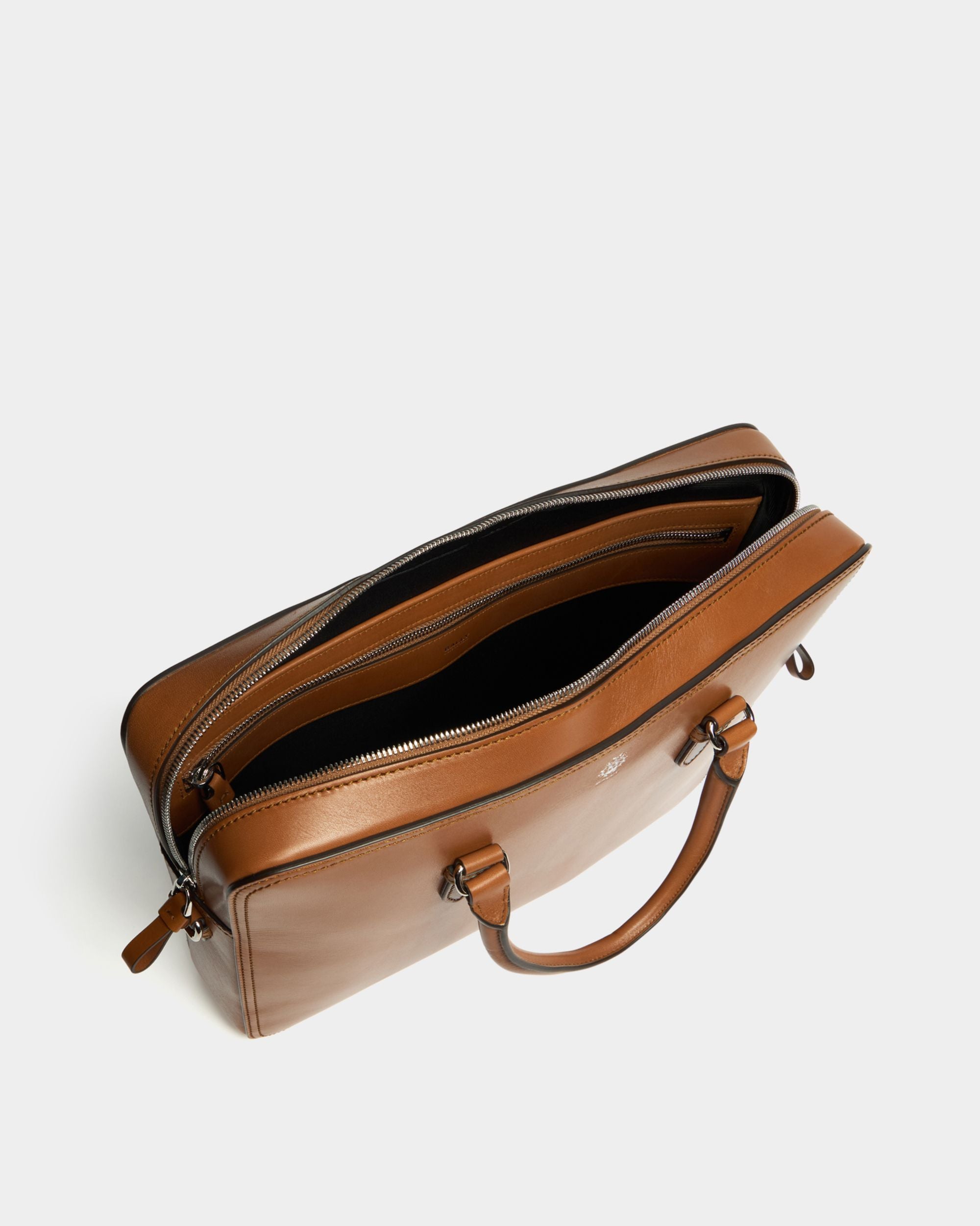 Bally Global - Maletín Ray de piel marrón ámbar - Marrón