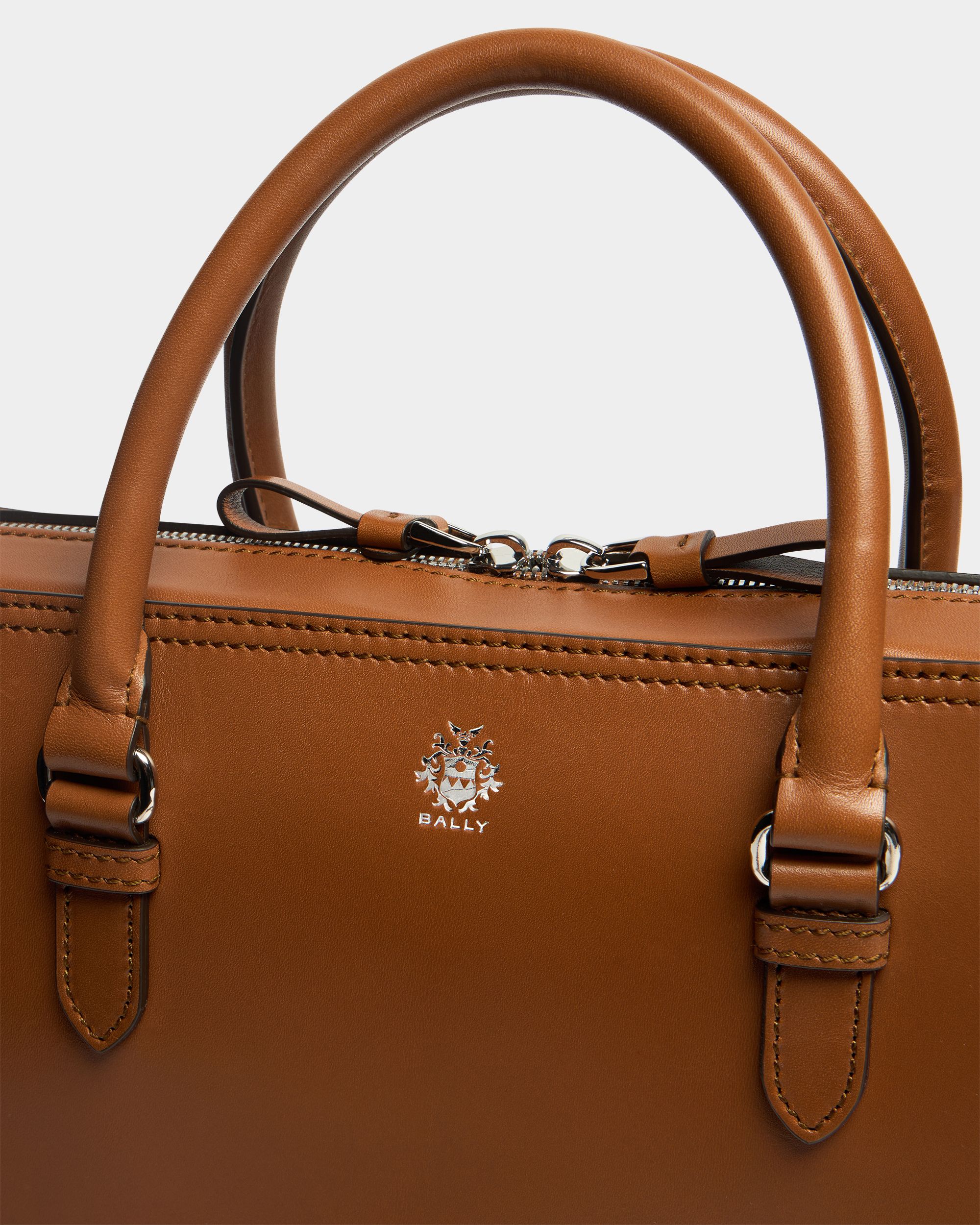 Bally Global - Maletín Ray de piel marrón ámbar - Marrón