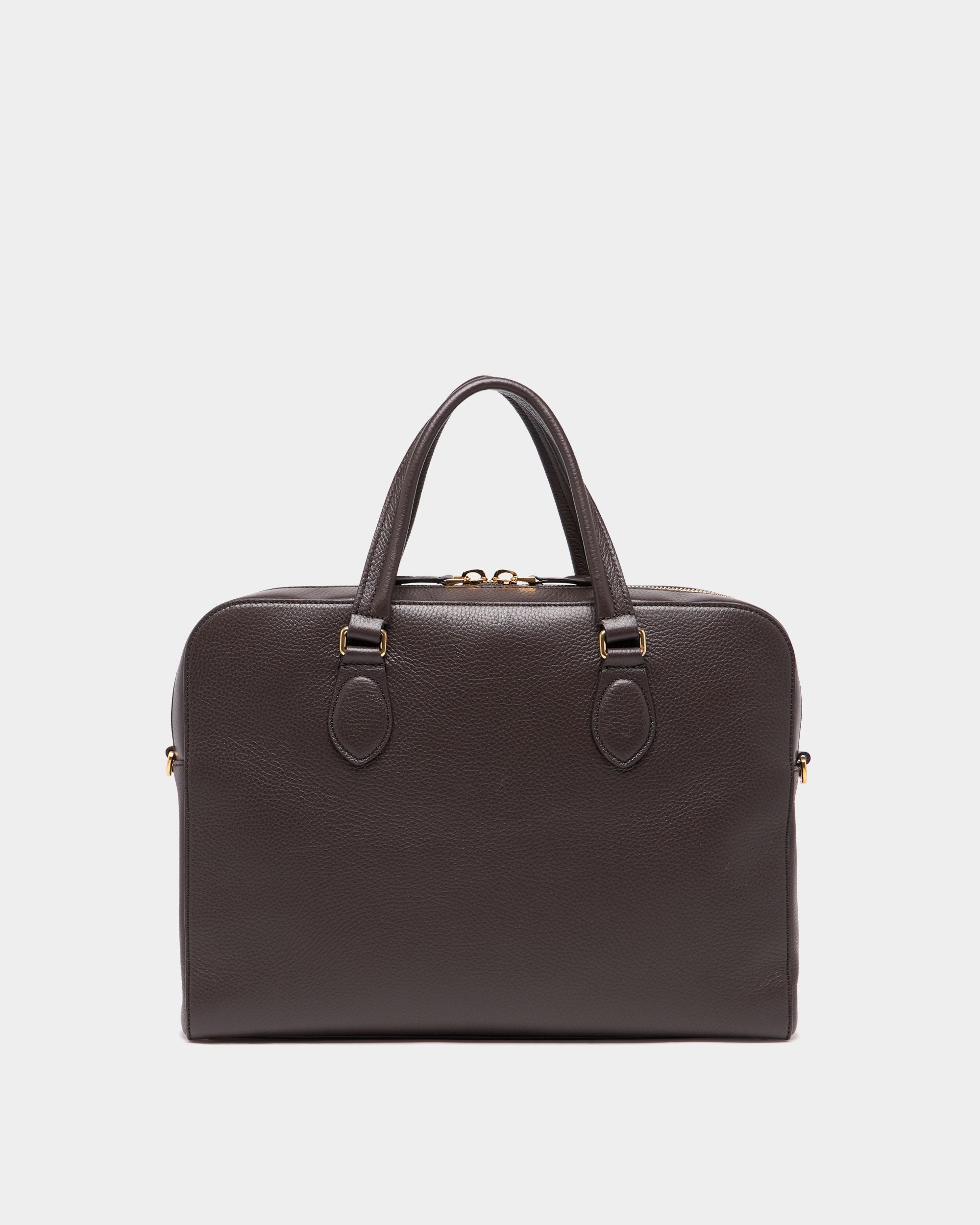 Bally Global - Beckett Briefcase in Ebano Grained Leather - Brown