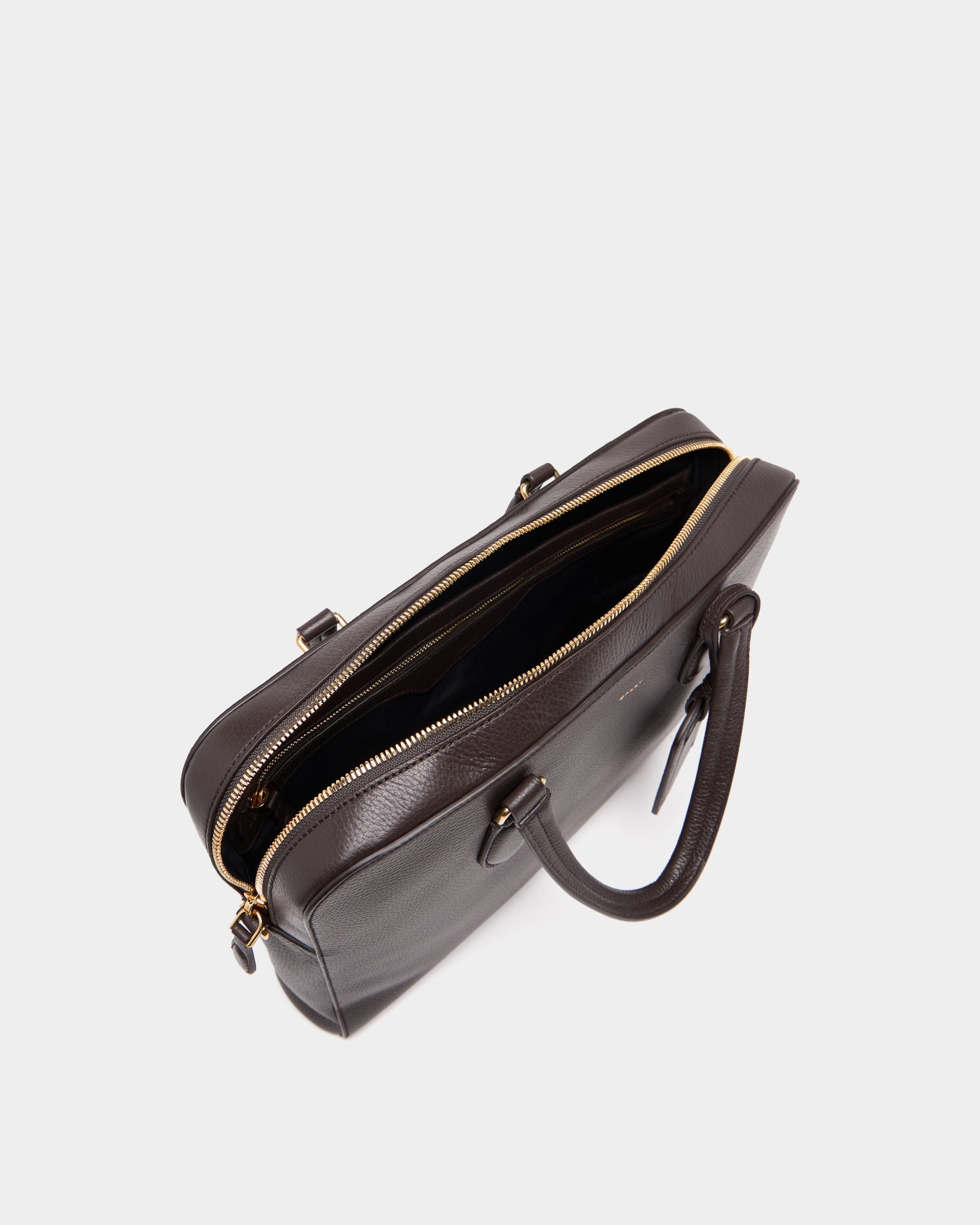 Bally Global - Beckett Briefcase in Ebano Grained Leather - Brown