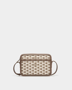 Pennant Crossbody Bag in Beige Pennant Motif TPU