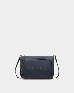 Bar Crossbody Bag In Blue Nylon