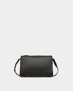 Code Small Messenger Bag in Black Grained Leather