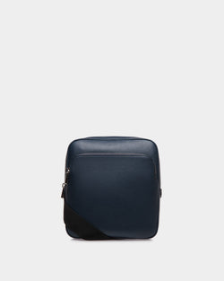 Crossbody Bag in Blue Embossed Leather