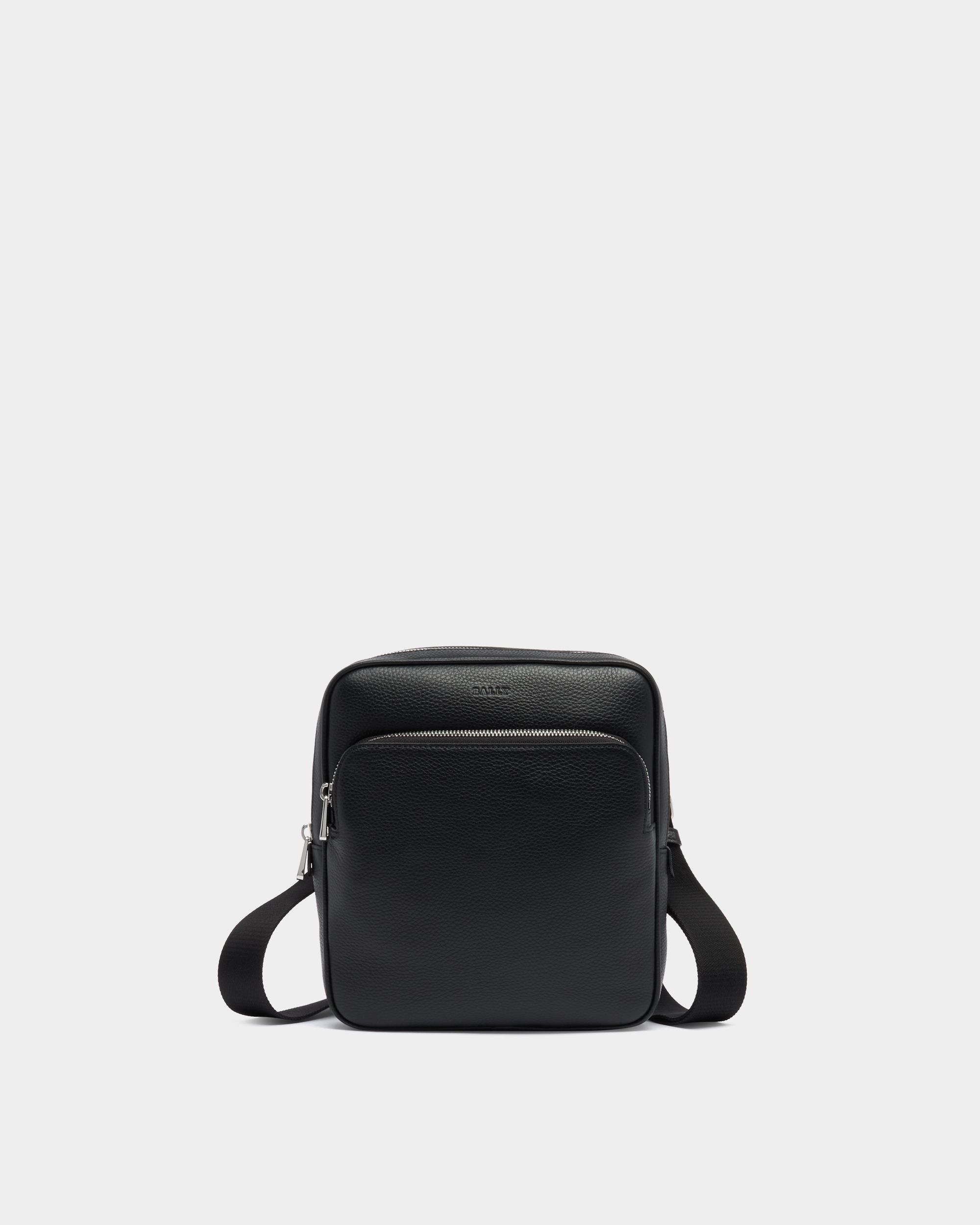 Bally Global - York Crossbody Bag in Black Embossed Leather - Black