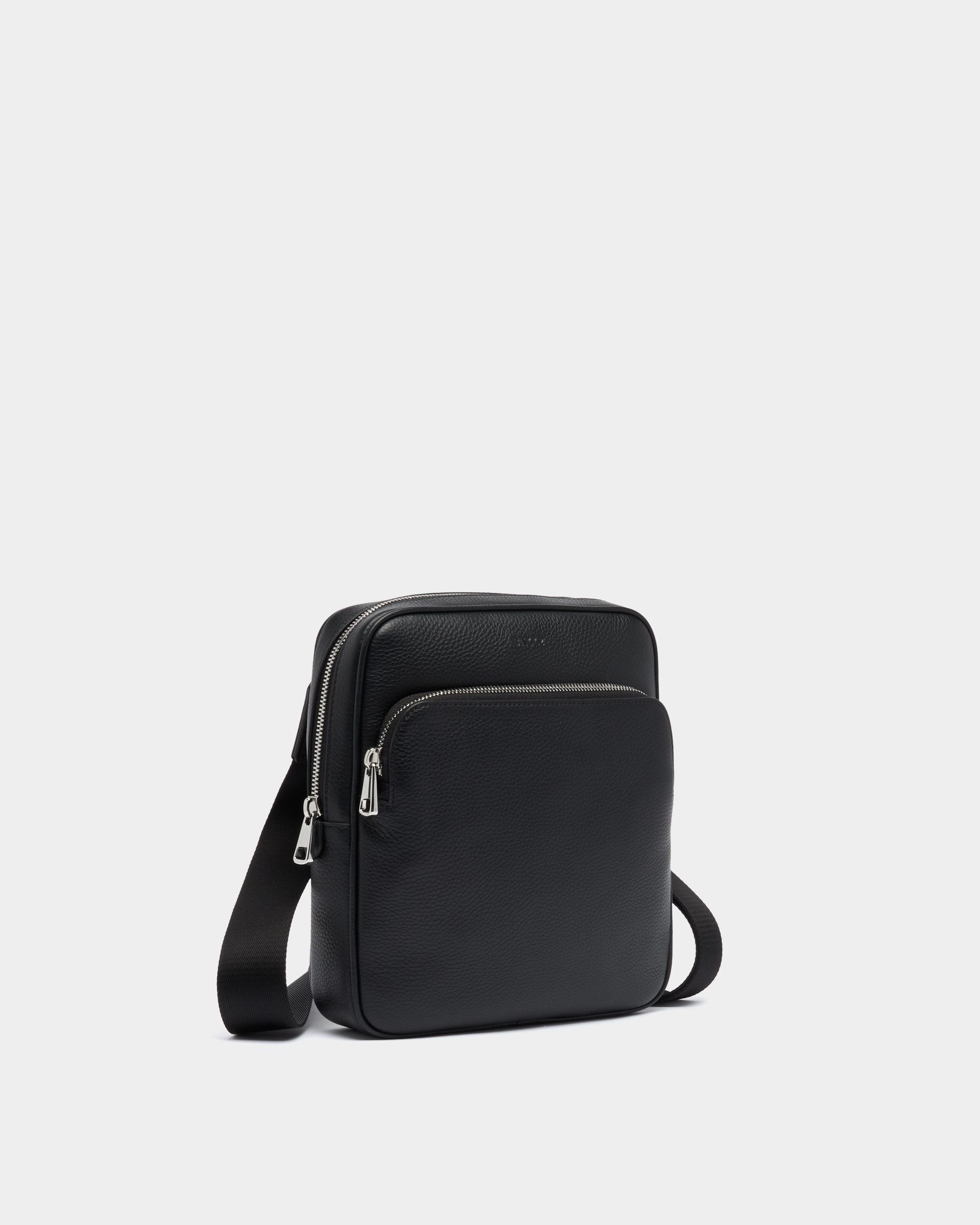 Bally Global - York Crossbody Bag in Black Embossed Leather - Black