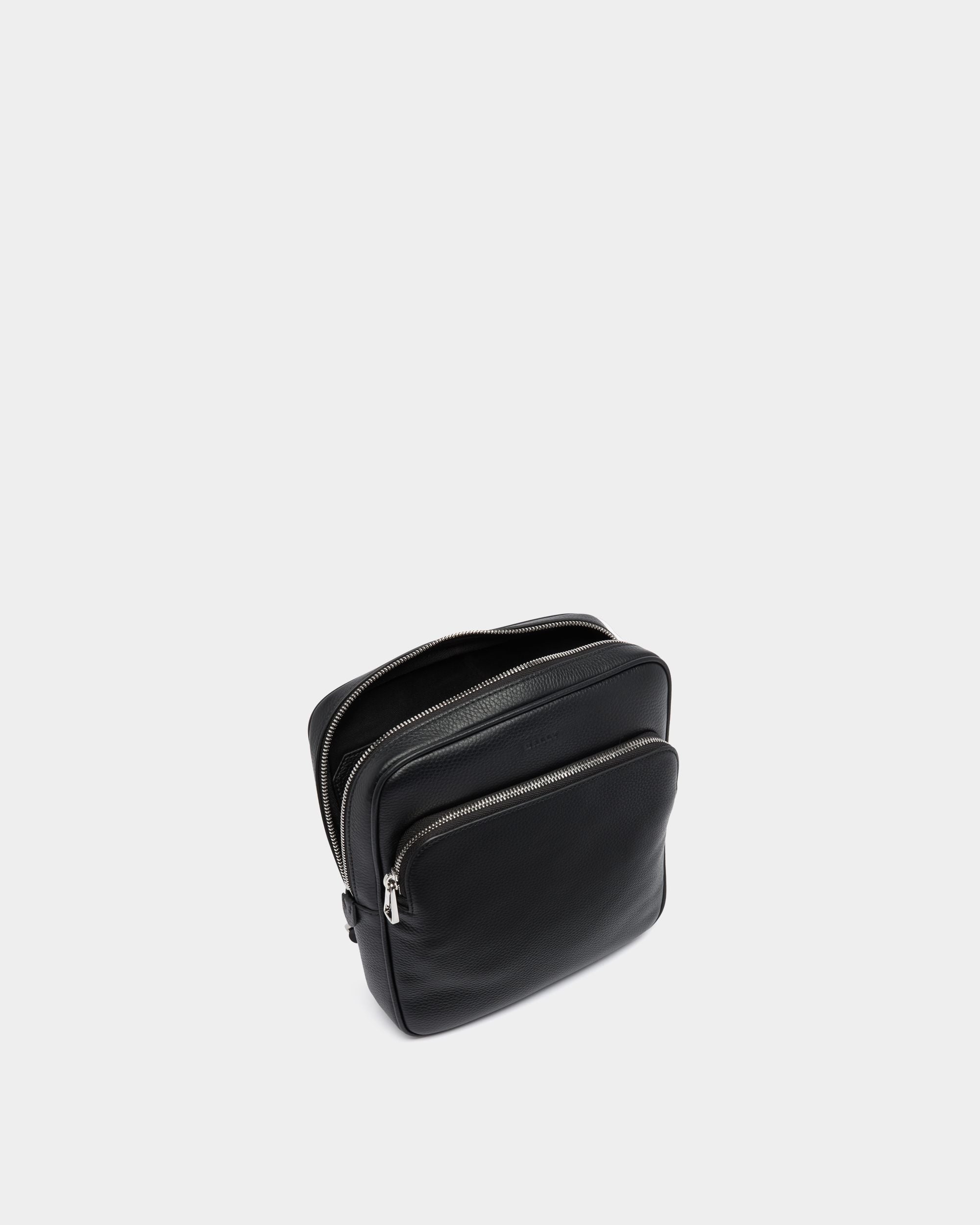 Bally Global - York Crossbody Bag in Black Embossed Leather - Black