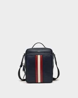 Mythos Crossbody Bag in Navy Blue Recycled Leather