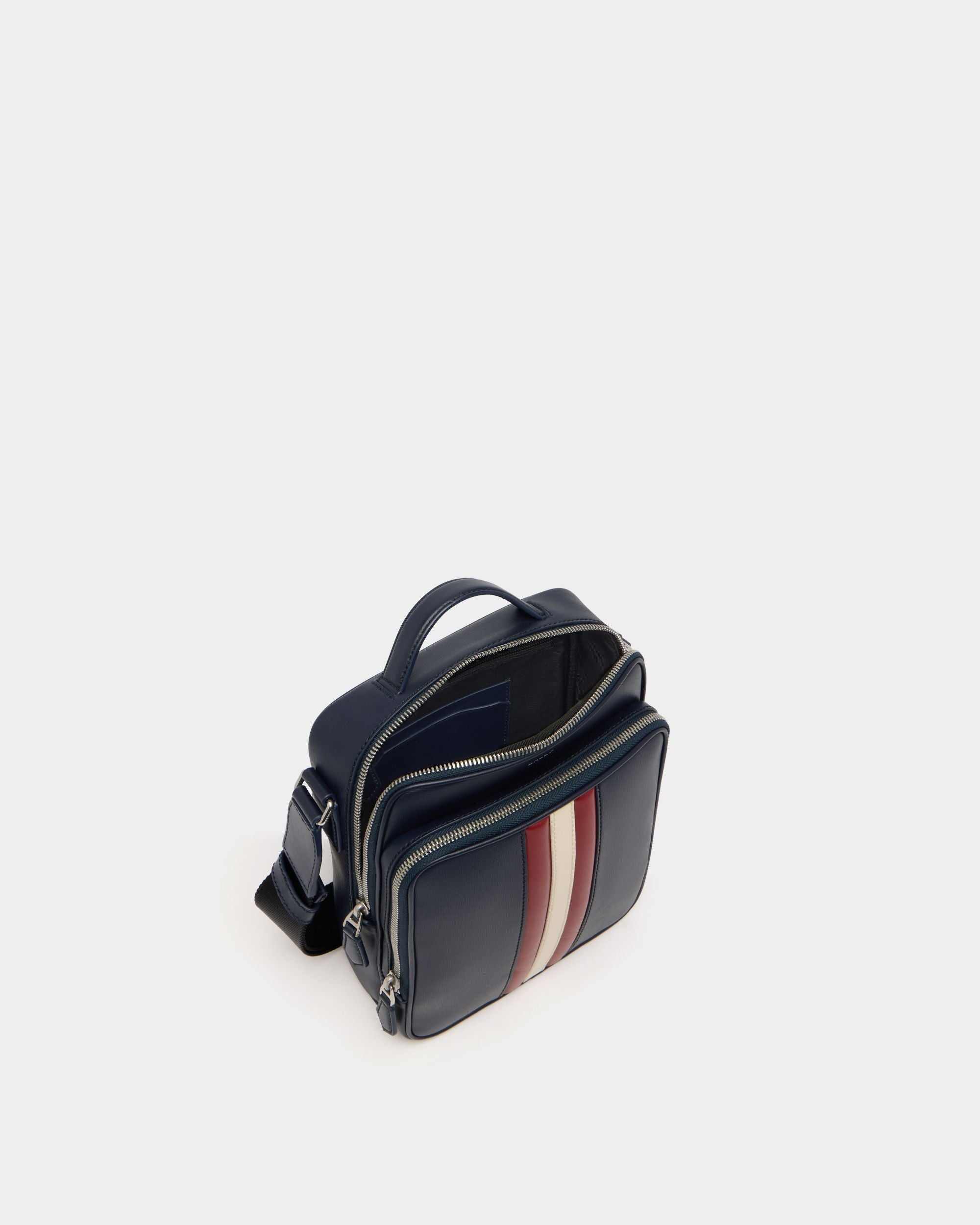 Bally Global - Mythos Crossbody Bag in Navy Blue Recycled Leather - Blue