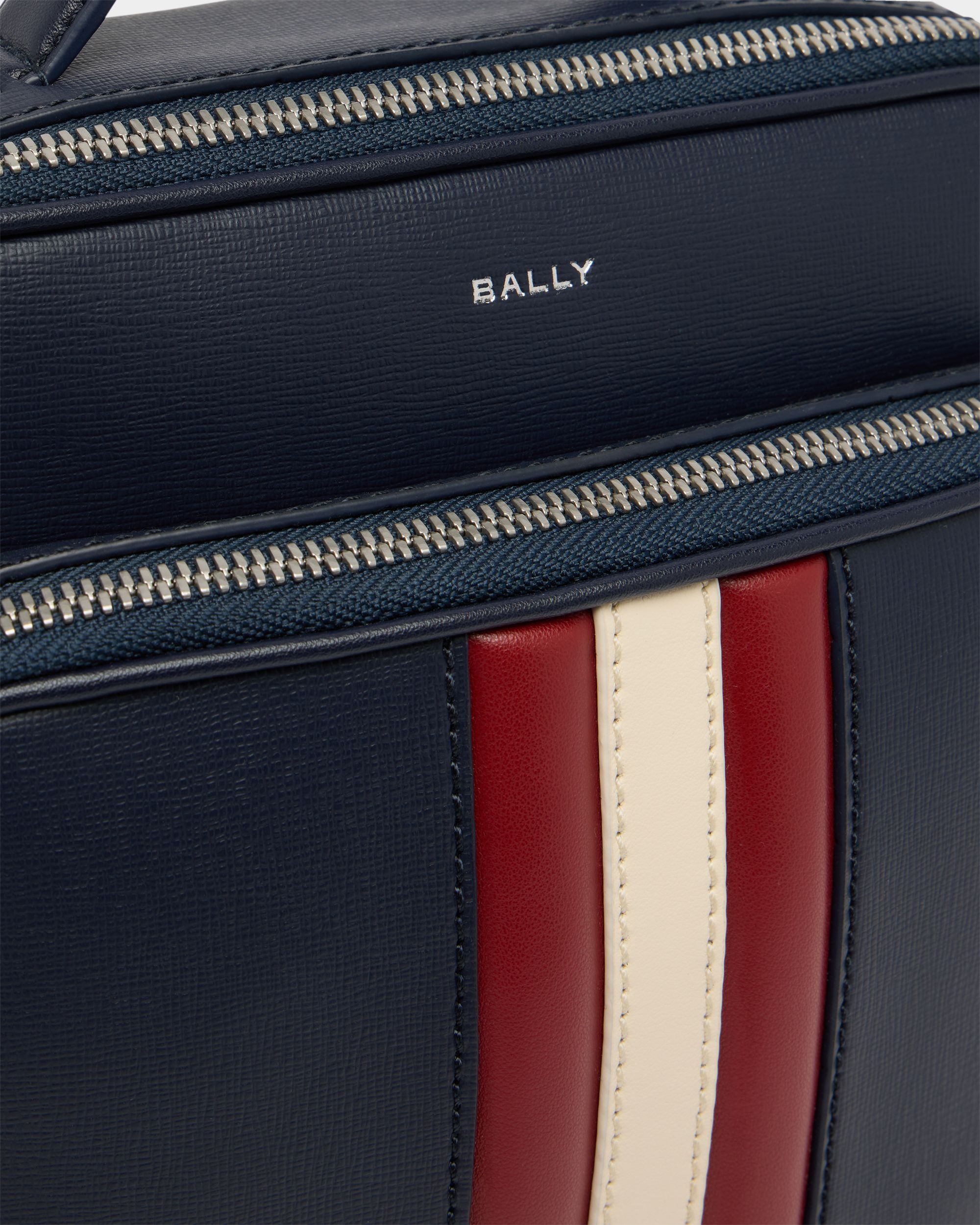 Bally Global - Mythos Crossbody Bag in Navy Blue Recycled Leather - Blue