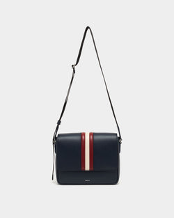 Mythos Crossbody Bag in Navy Blue Recycled Leather