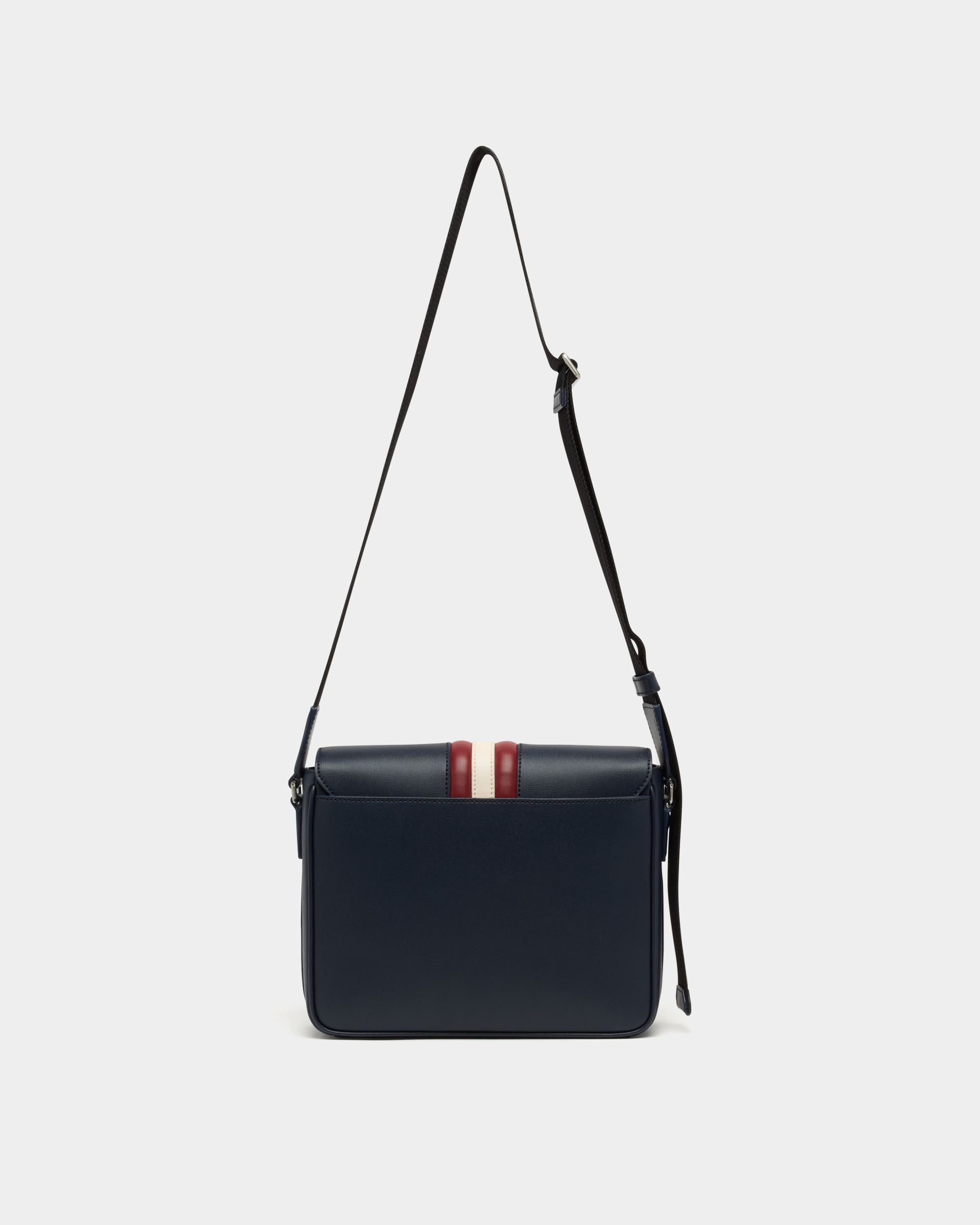 Bally Global - Mythos Crossbody Bag in Navy Blue Recycled Leather - Blue