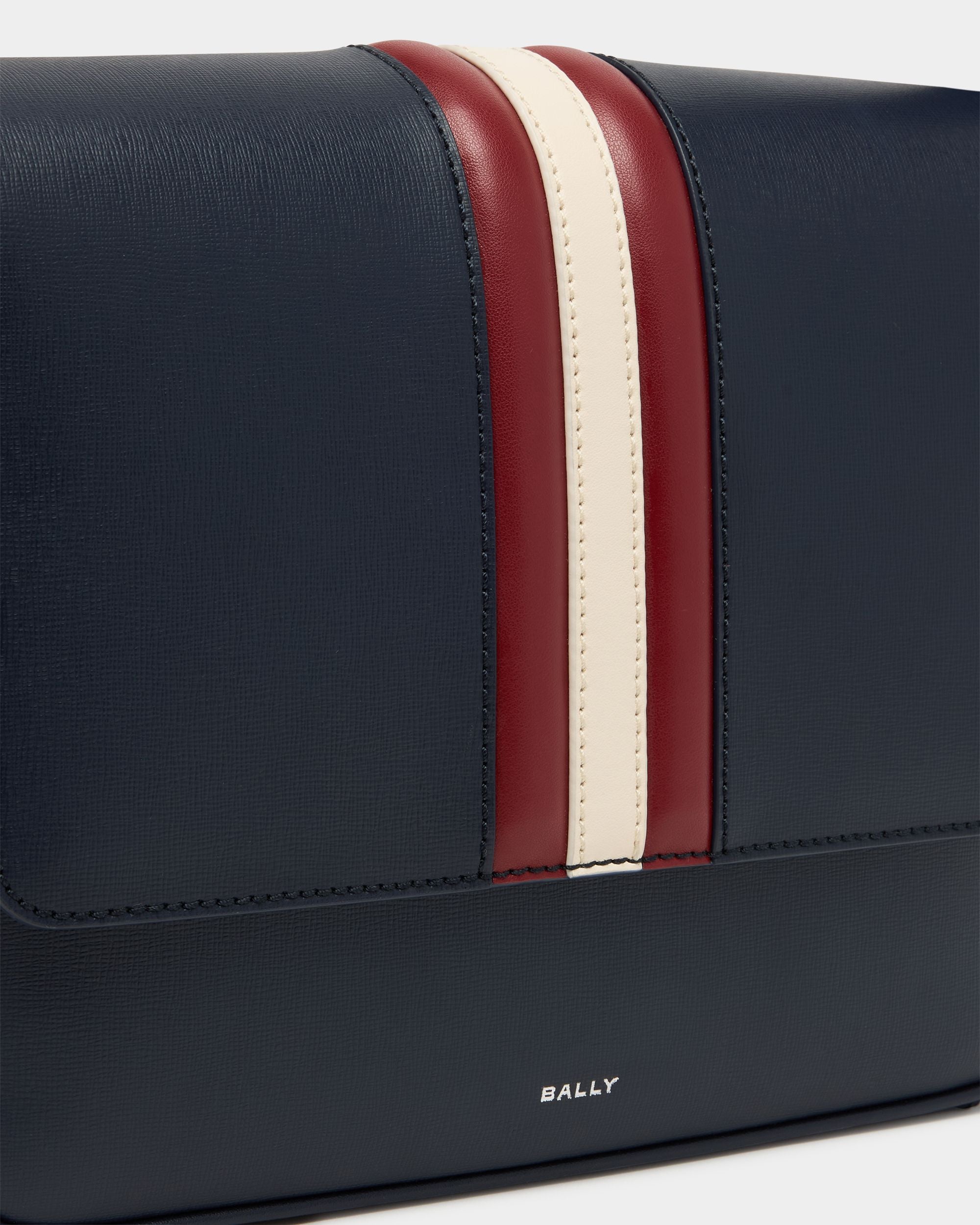 Bally Global - Mythos Crossbody Bag in Navy Blue Recycled Leather - Blue
