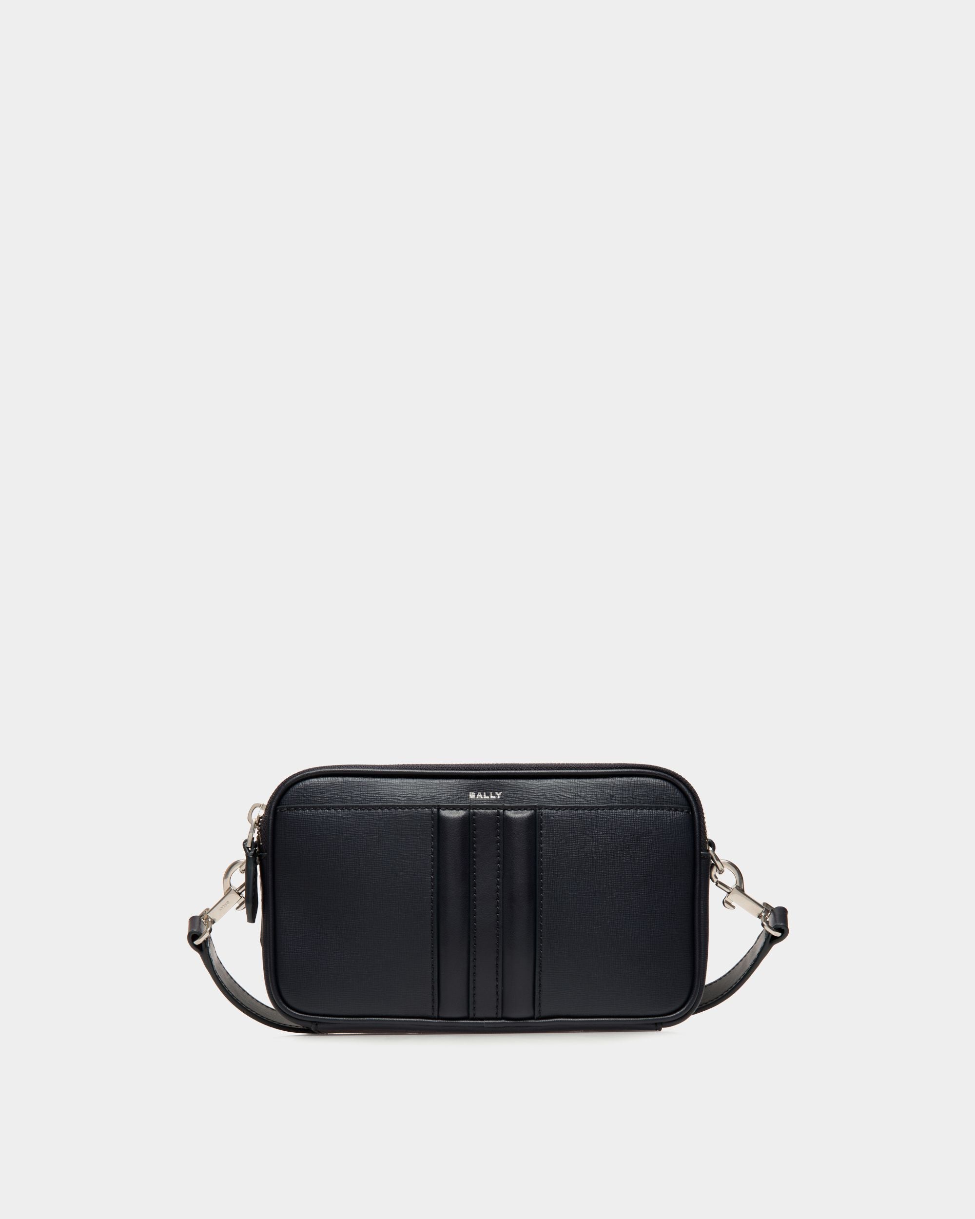Bally Global - Mythos Crossbody Bag in Navy Blue Recycled Leather - Blue