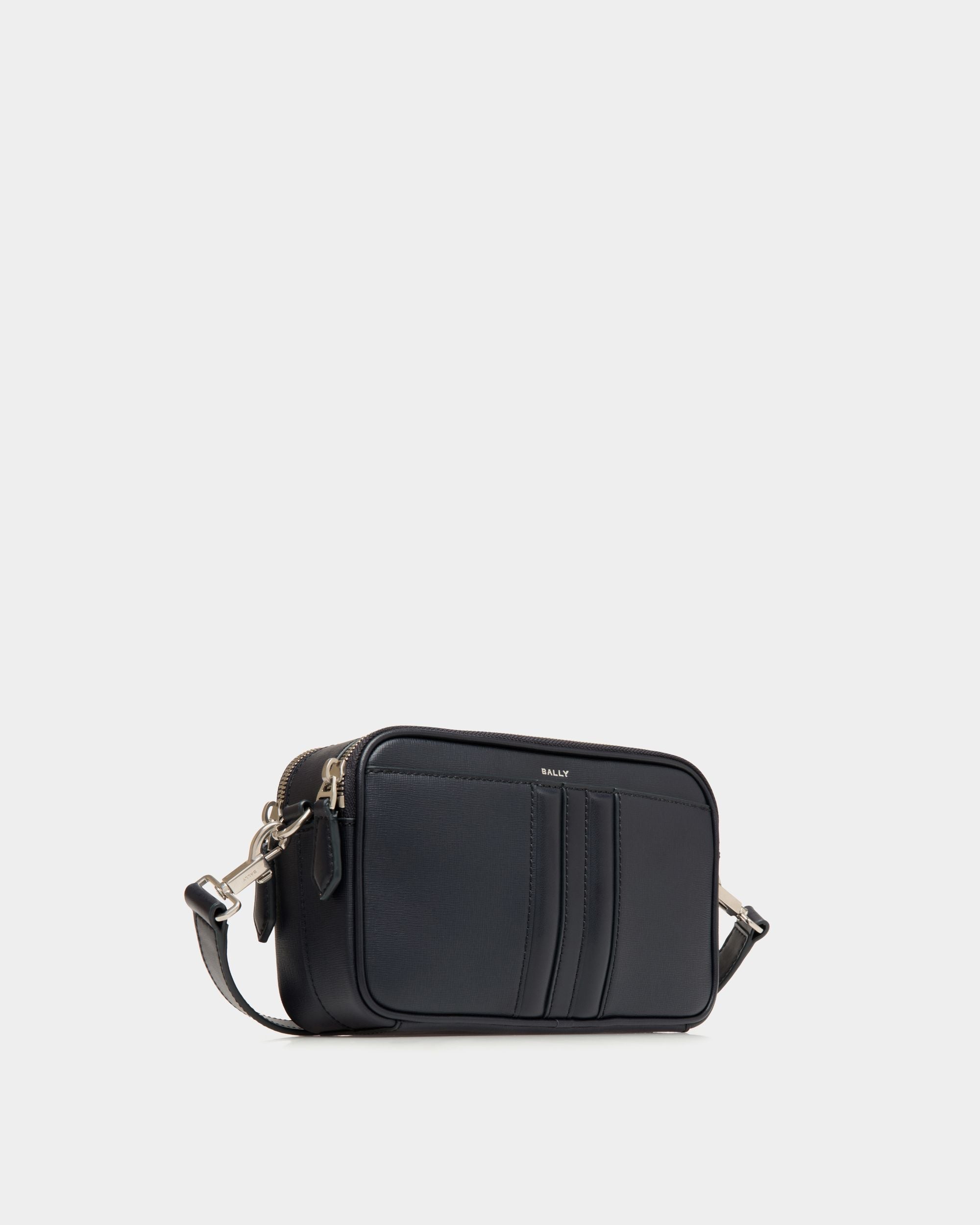 Bally Global - Mythos Crossbody Bag in Navy Blue Recycled Leather - Blue
