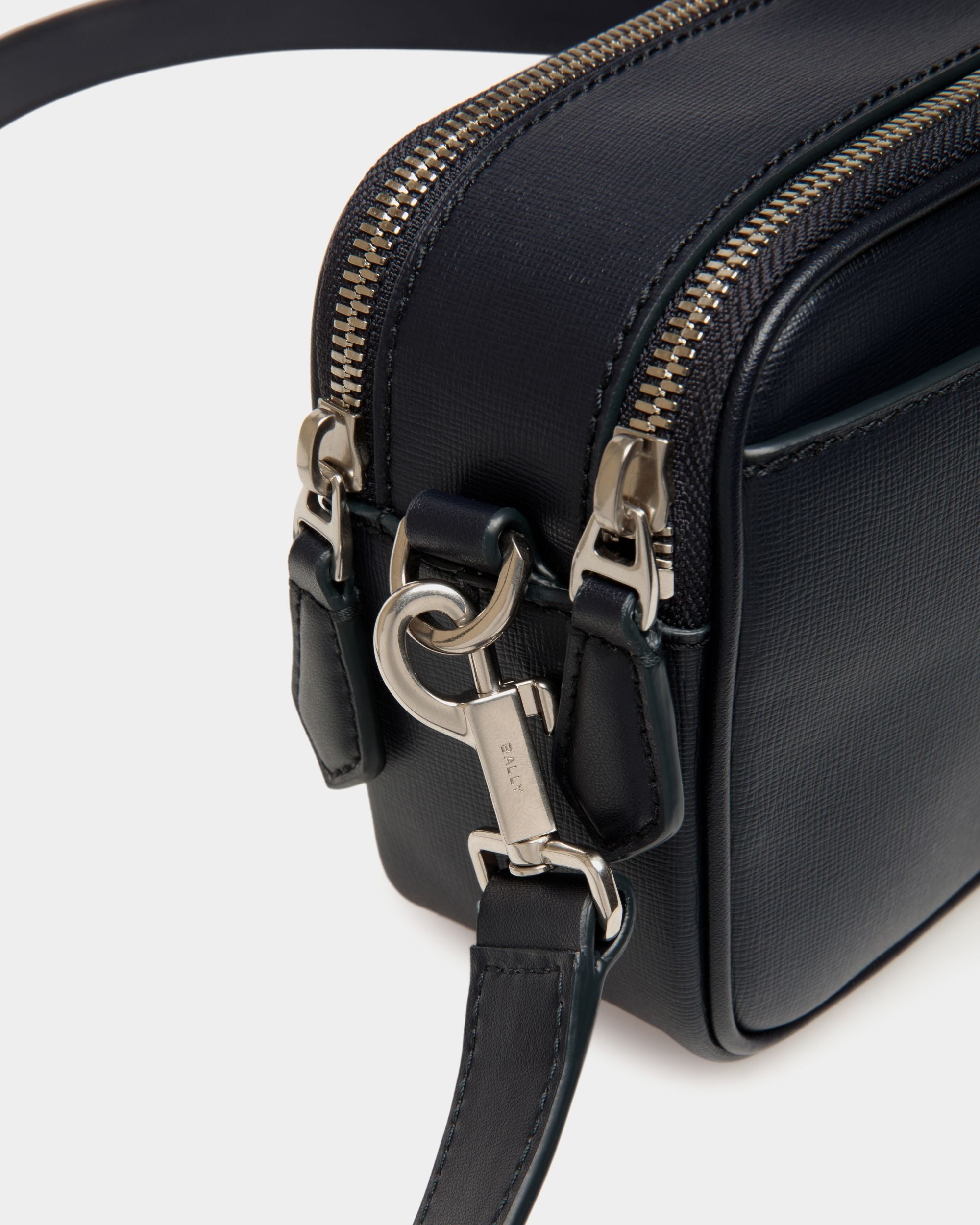 Bally Global - Mythos Crossbody Bag in Navy Blue Recycled Leather - Blue