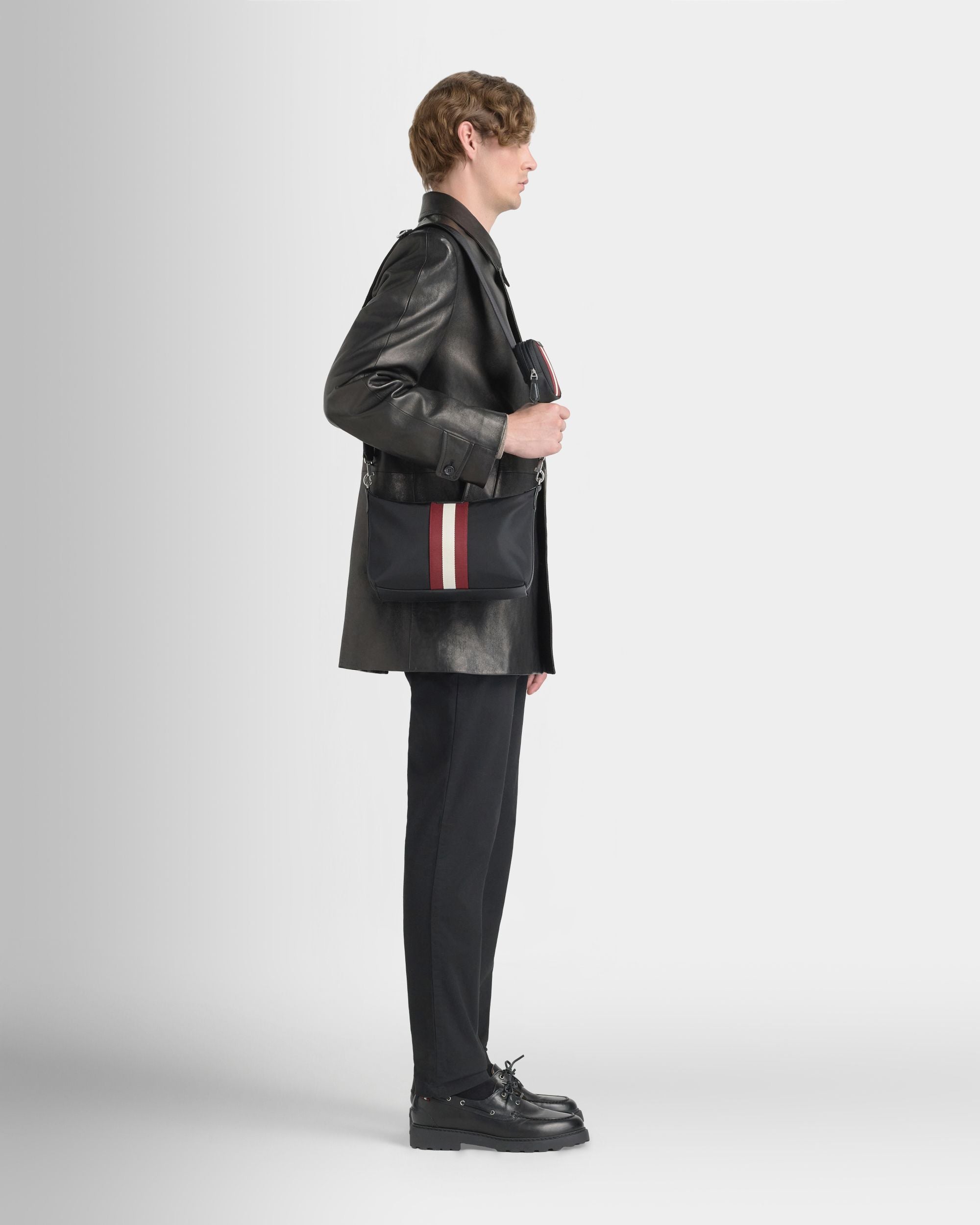 Bally Global - Code Crossbody Bag in Black Nylon - Black