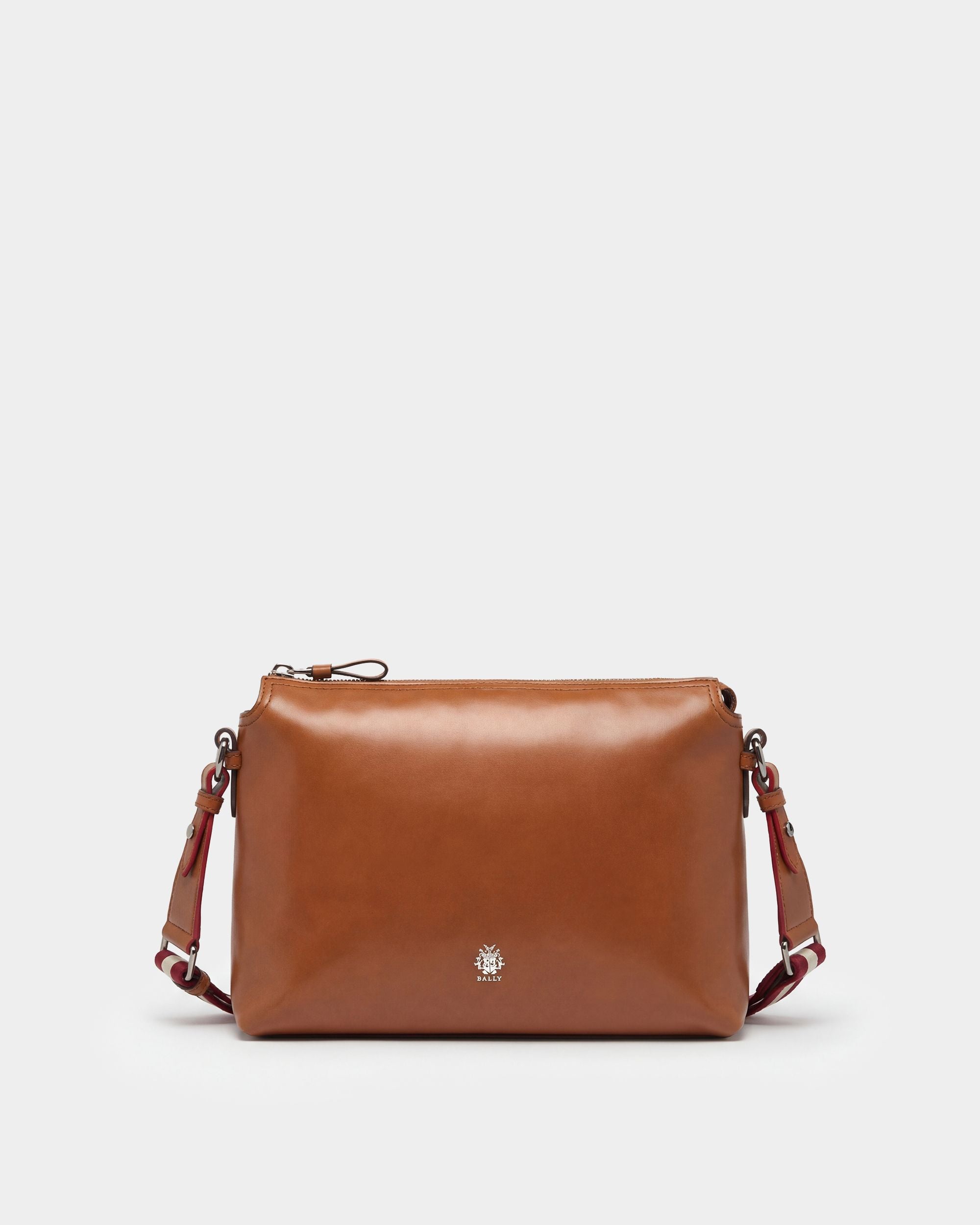 Bally Global - Ray Crossbody Bag in Amber Brown Leather - Brown