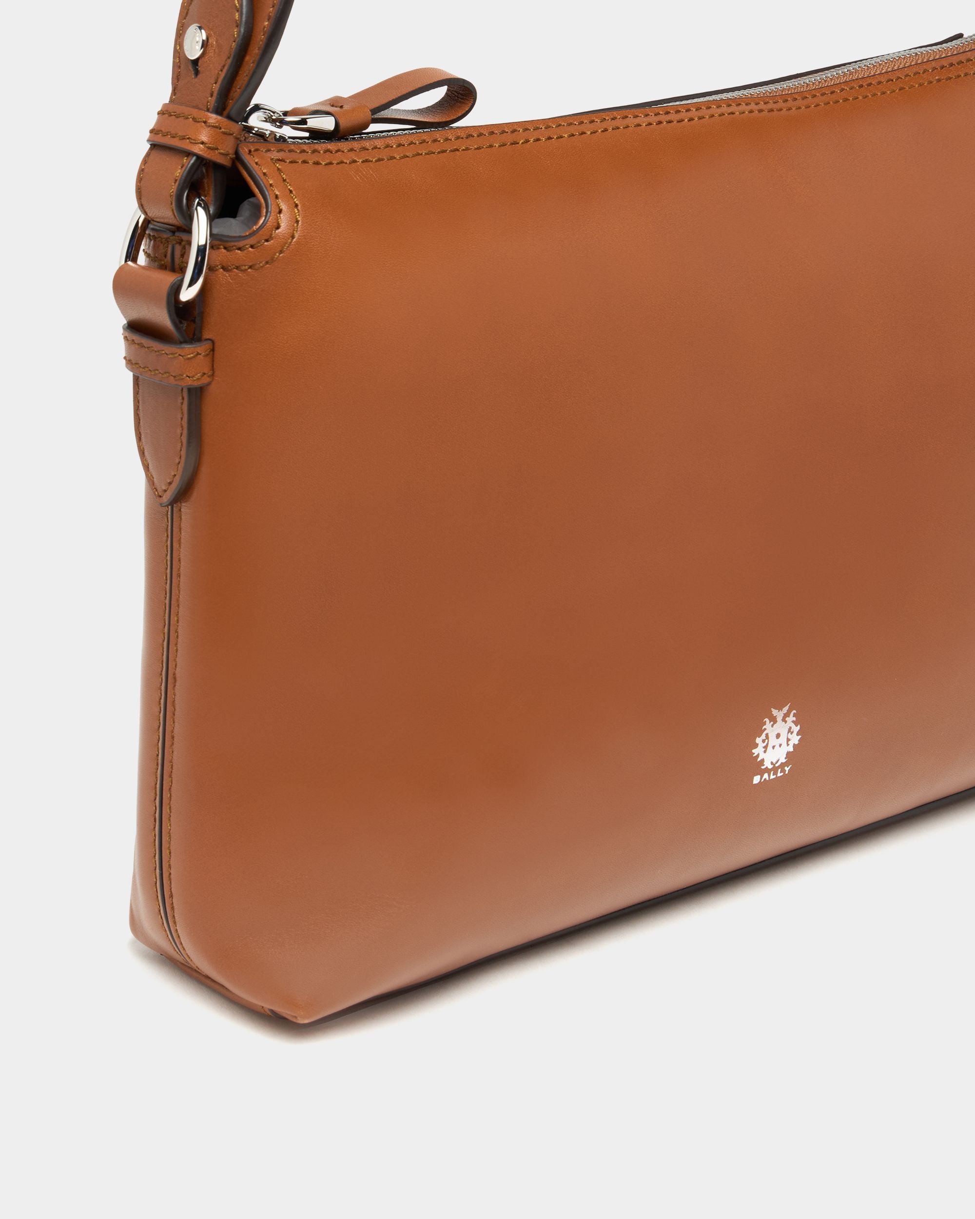 Bally Global - Ray Crossbody Bag in Amber Brown Leather - Brown