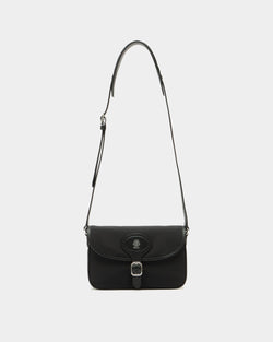 Bandolera B Light de piel y tejido sintético negro