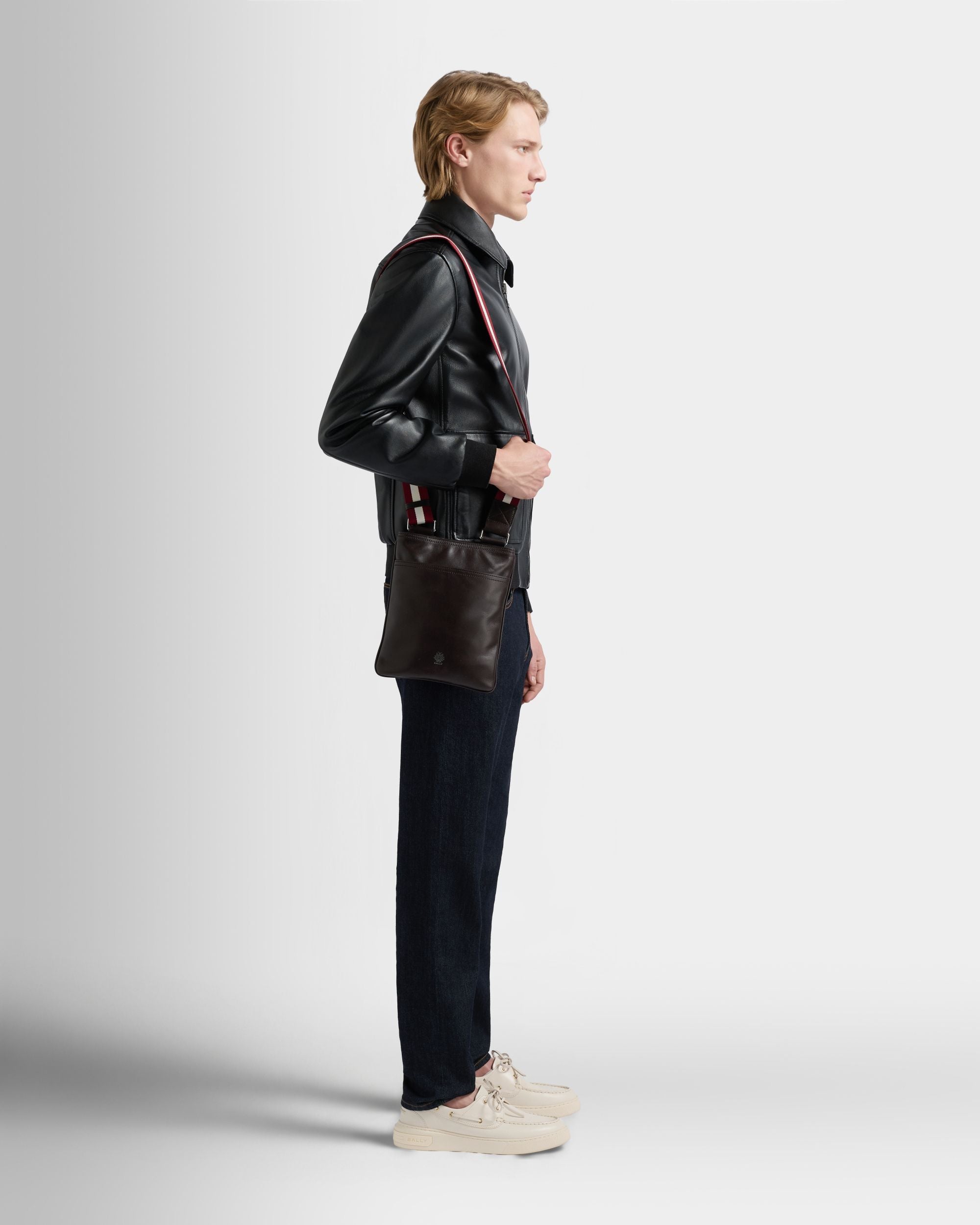 Bally Global - Ray Crossbody Bag in Chocolate Leather - Brown