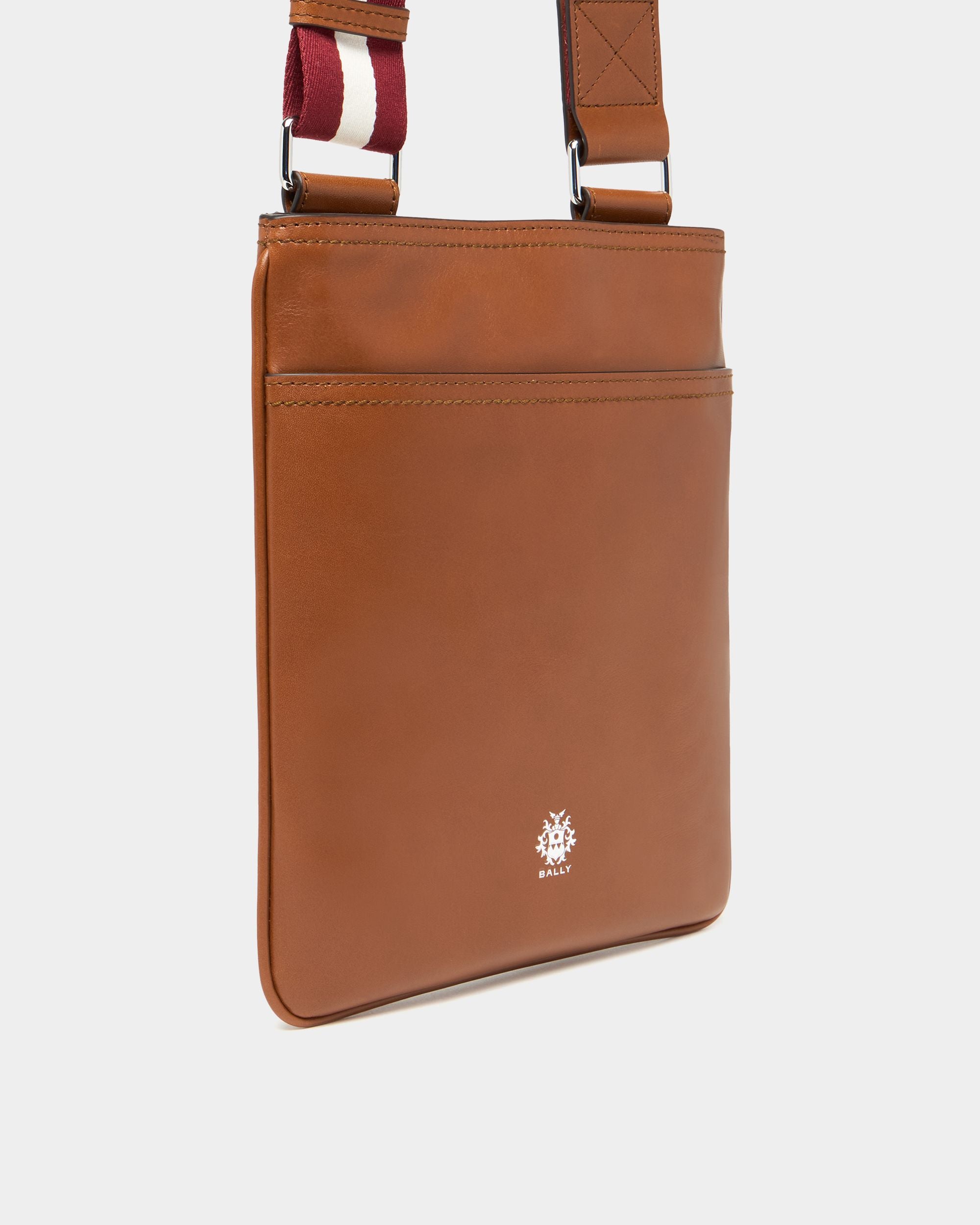 Bally Global - Ray Crossbody Bag in Amber Brown Leather - Brown