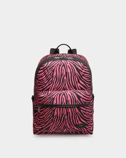 Mochila Zebra Crossing De Tela Y Nailon Rosa Y Negro