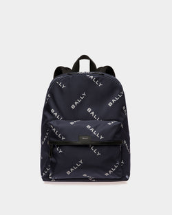 Code Backpack in Blue Printed Nylon