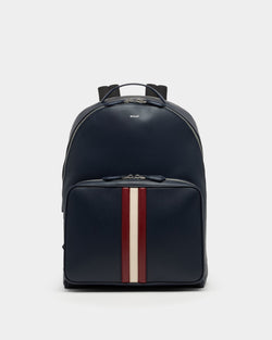 Mythos Backpack in Navy Blue Recycled Leather