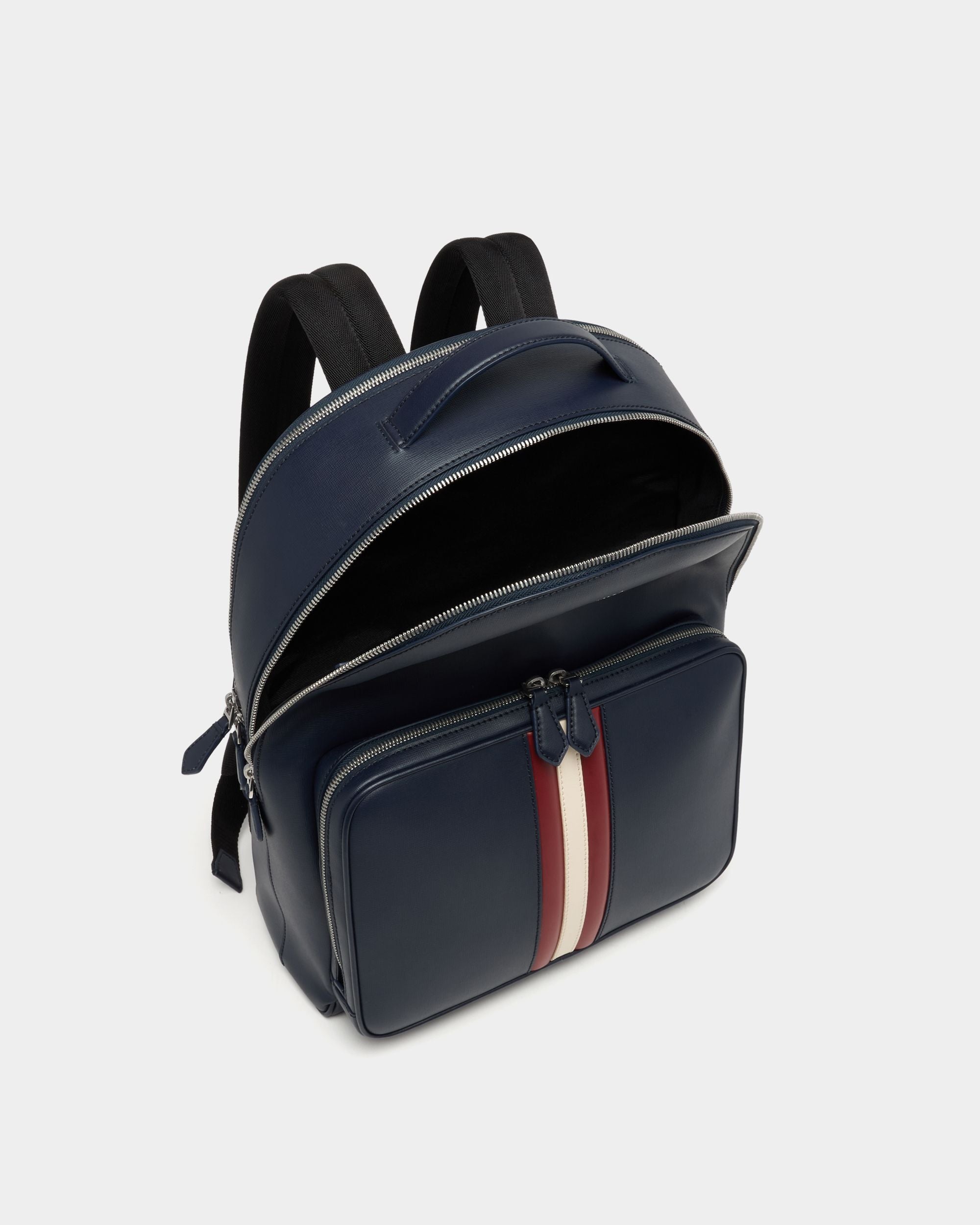 Bally Global - Mythos Backpack in Navy Blue Recycled Leather - Blue