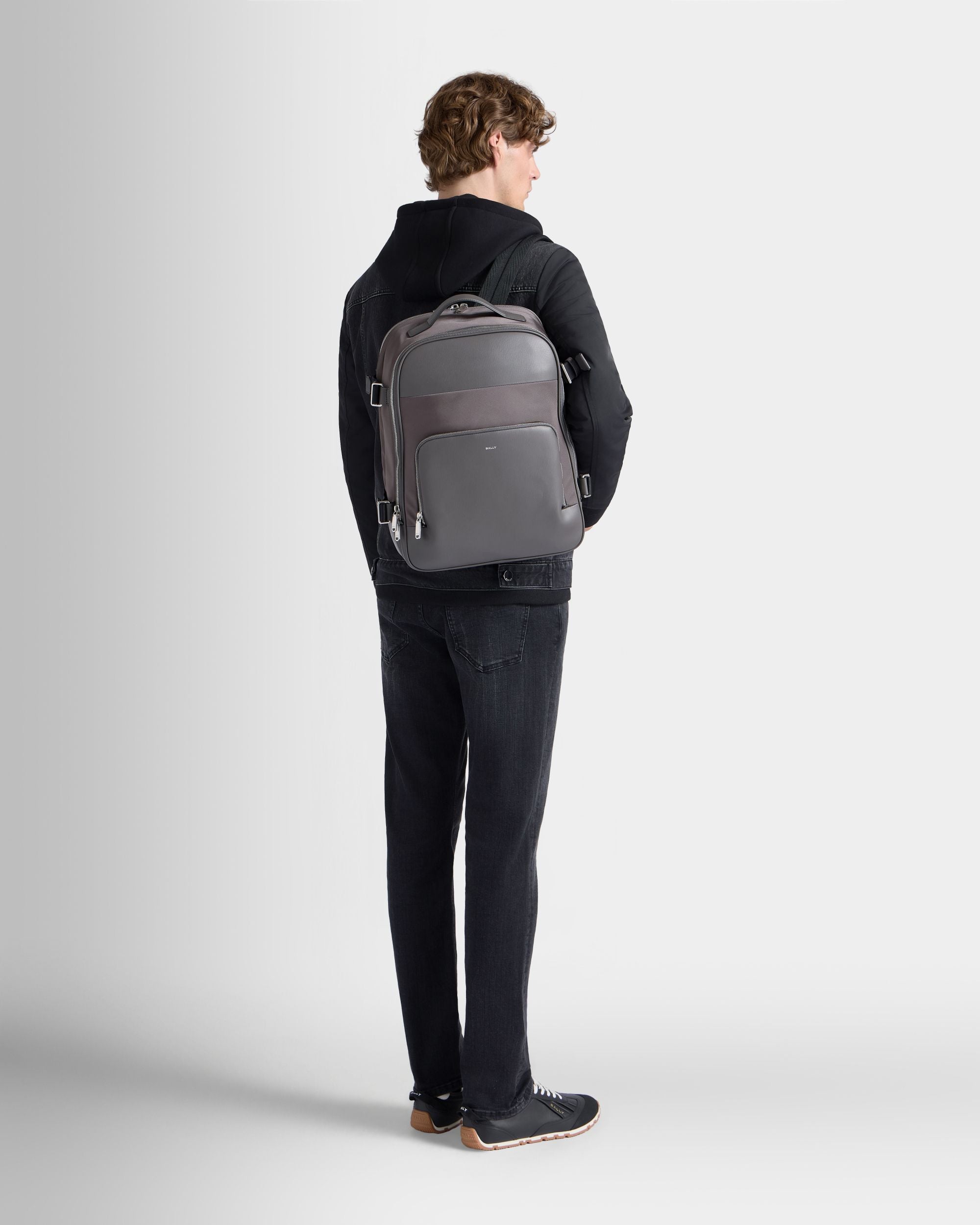 Bally Global - Zaino Vogel In Nylon E Pelle Riciclata Grigi - Grigio