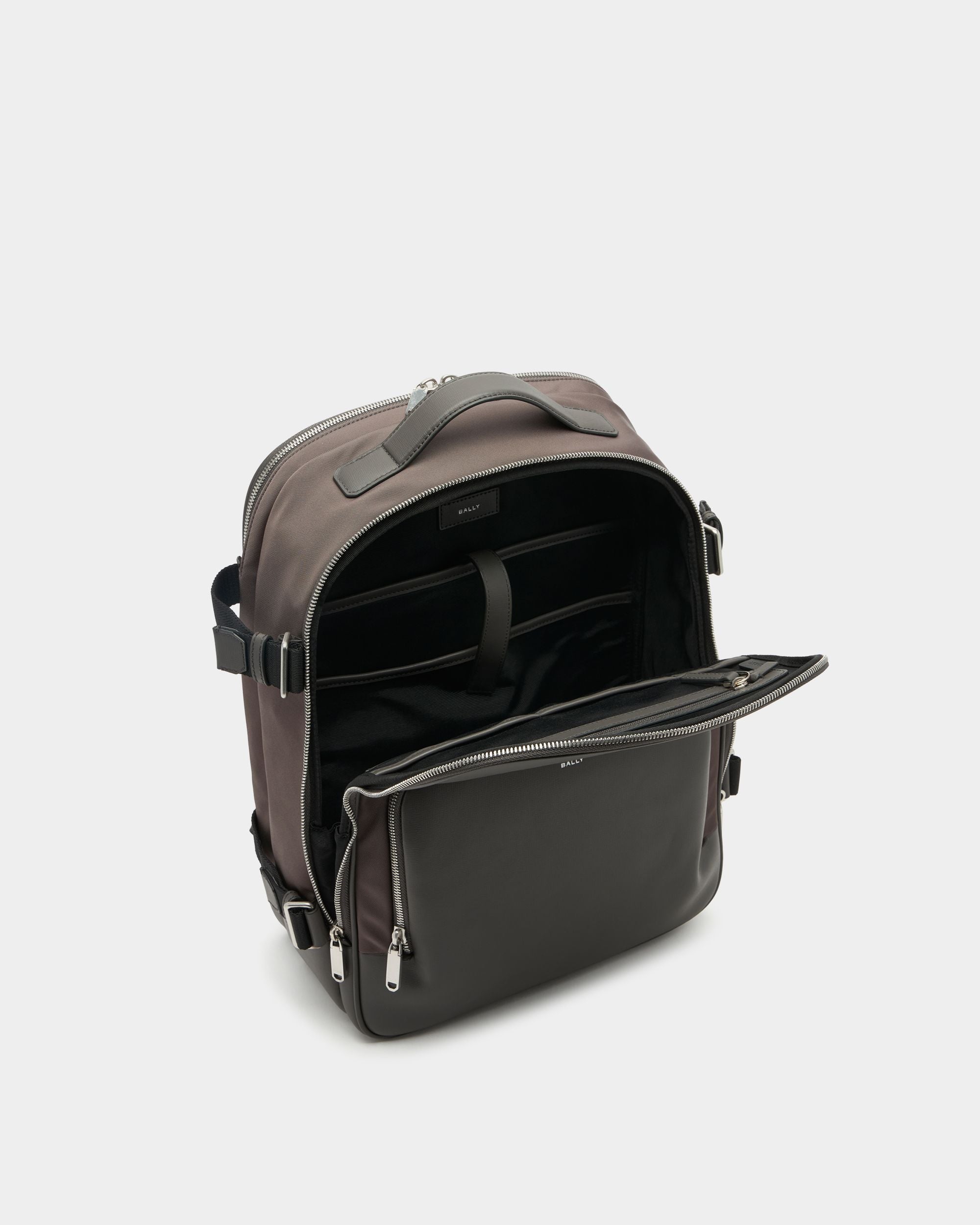 Bally Global - Zaino Vogel In Nylon E Pelle Riciclata Grigi - Grigio